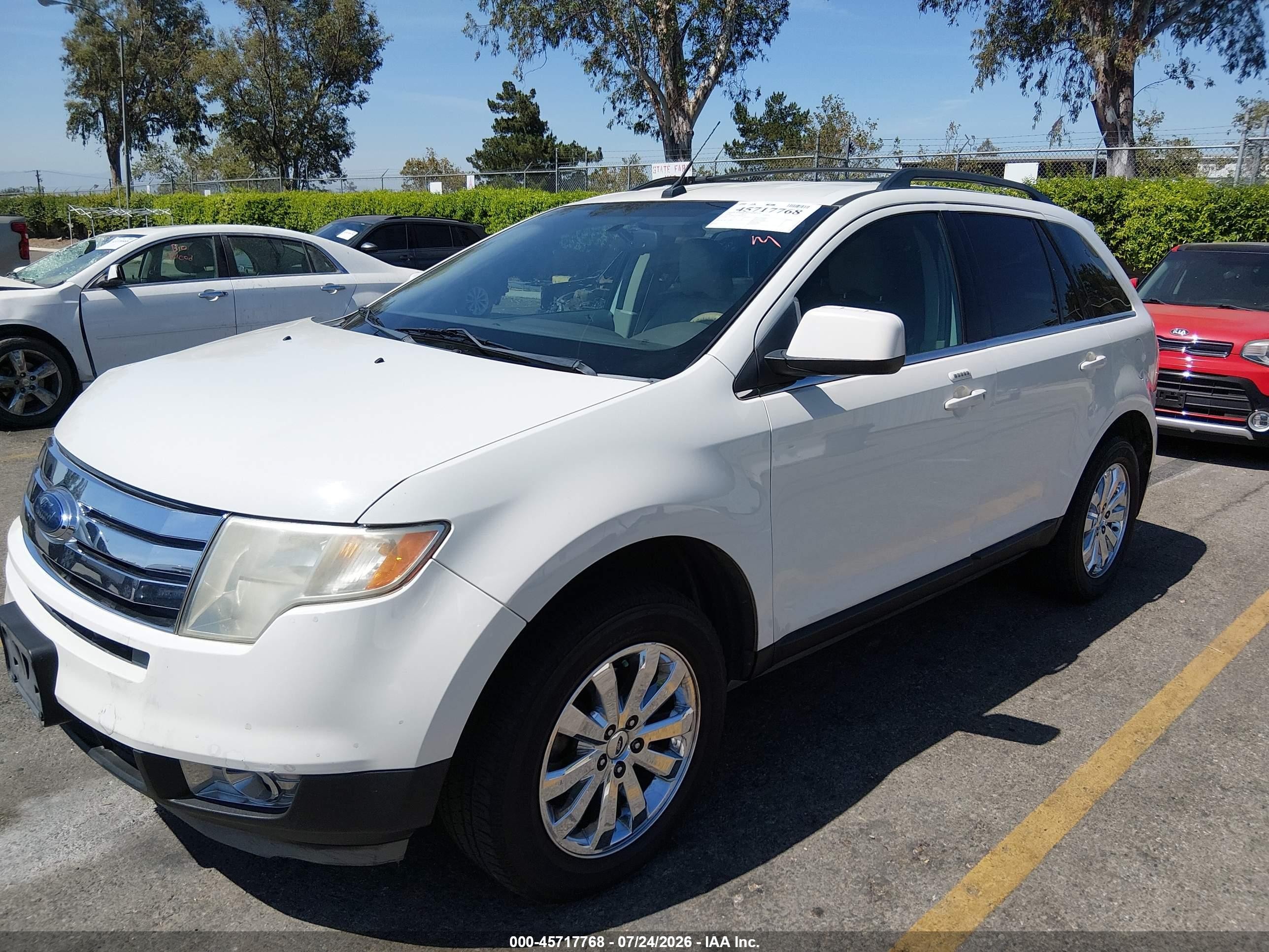 2009 Ford Edge Limited White vin: 2FMDK39C99BA76950