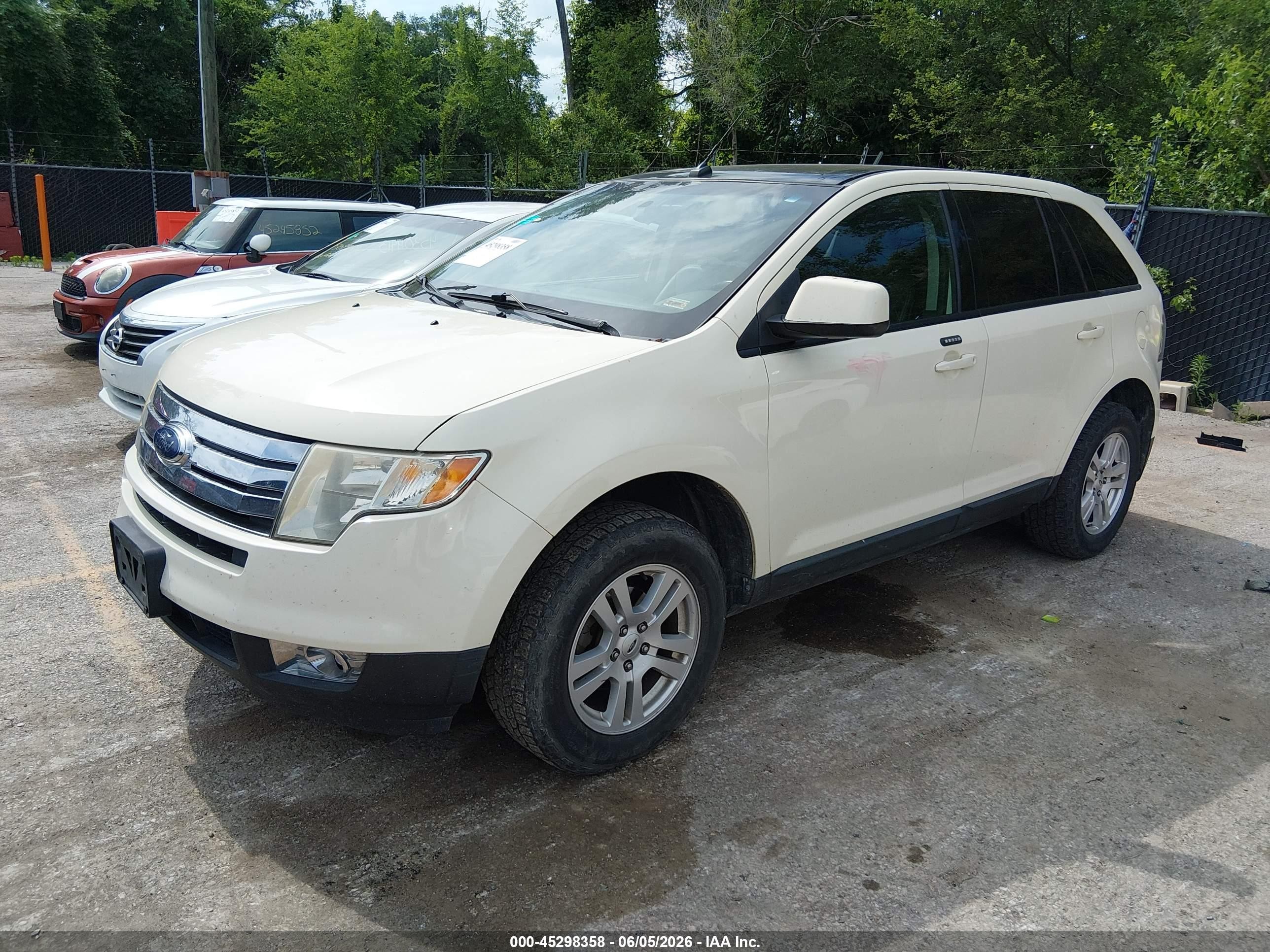 2007 Ford Edge Sel Plus White vin: 2FMDK39CX7BA72368