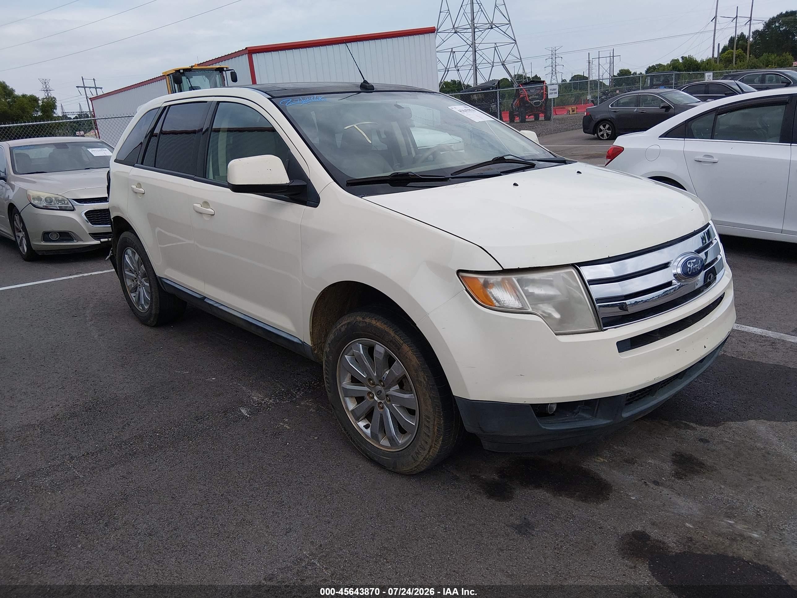 2007 Ford Edge Sel Plus White vin: 2FMDK39CX7BB58893