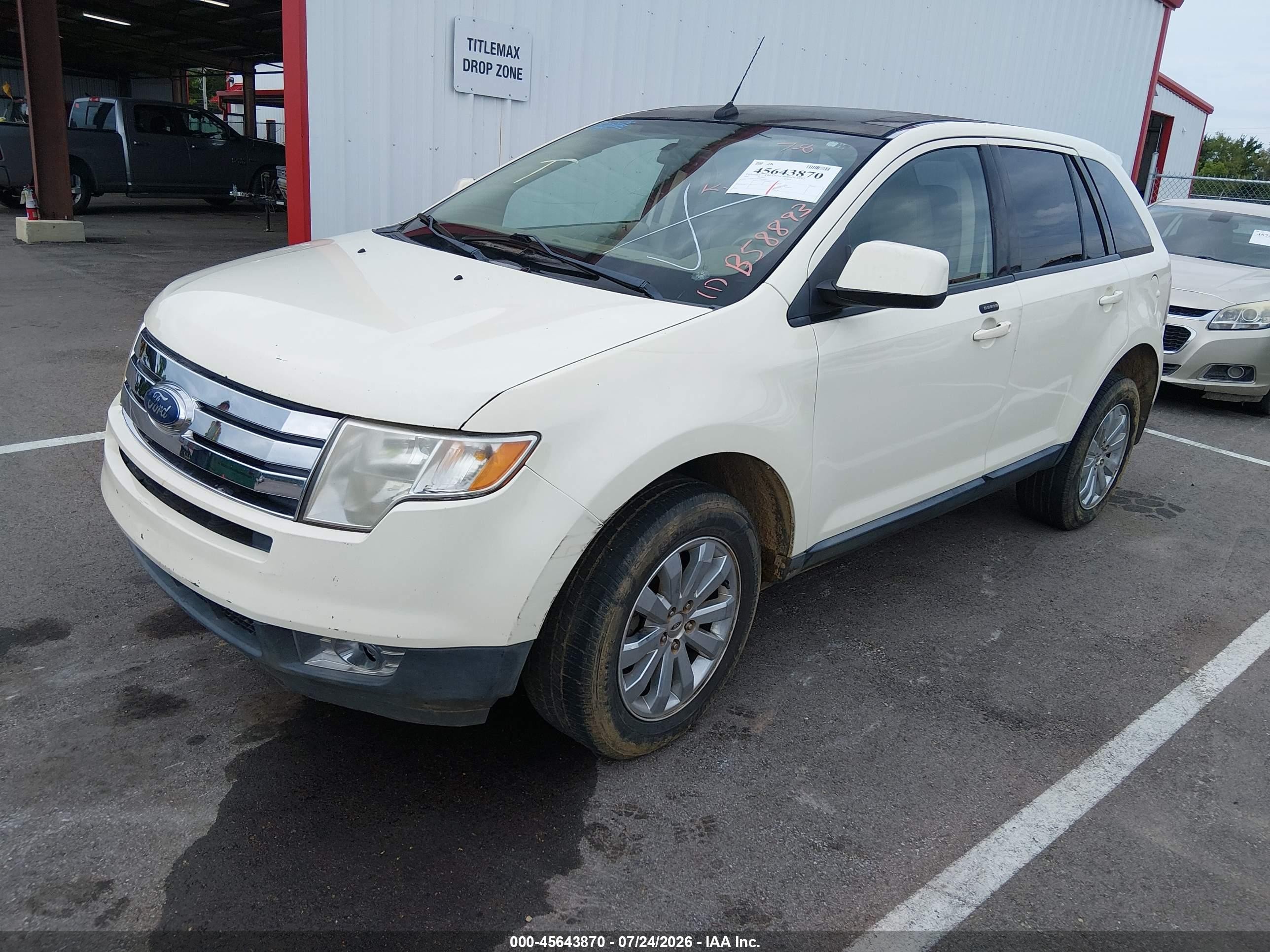2007 Ford Edge Sel Plus White vin: 2FMDK39CX7BB58893