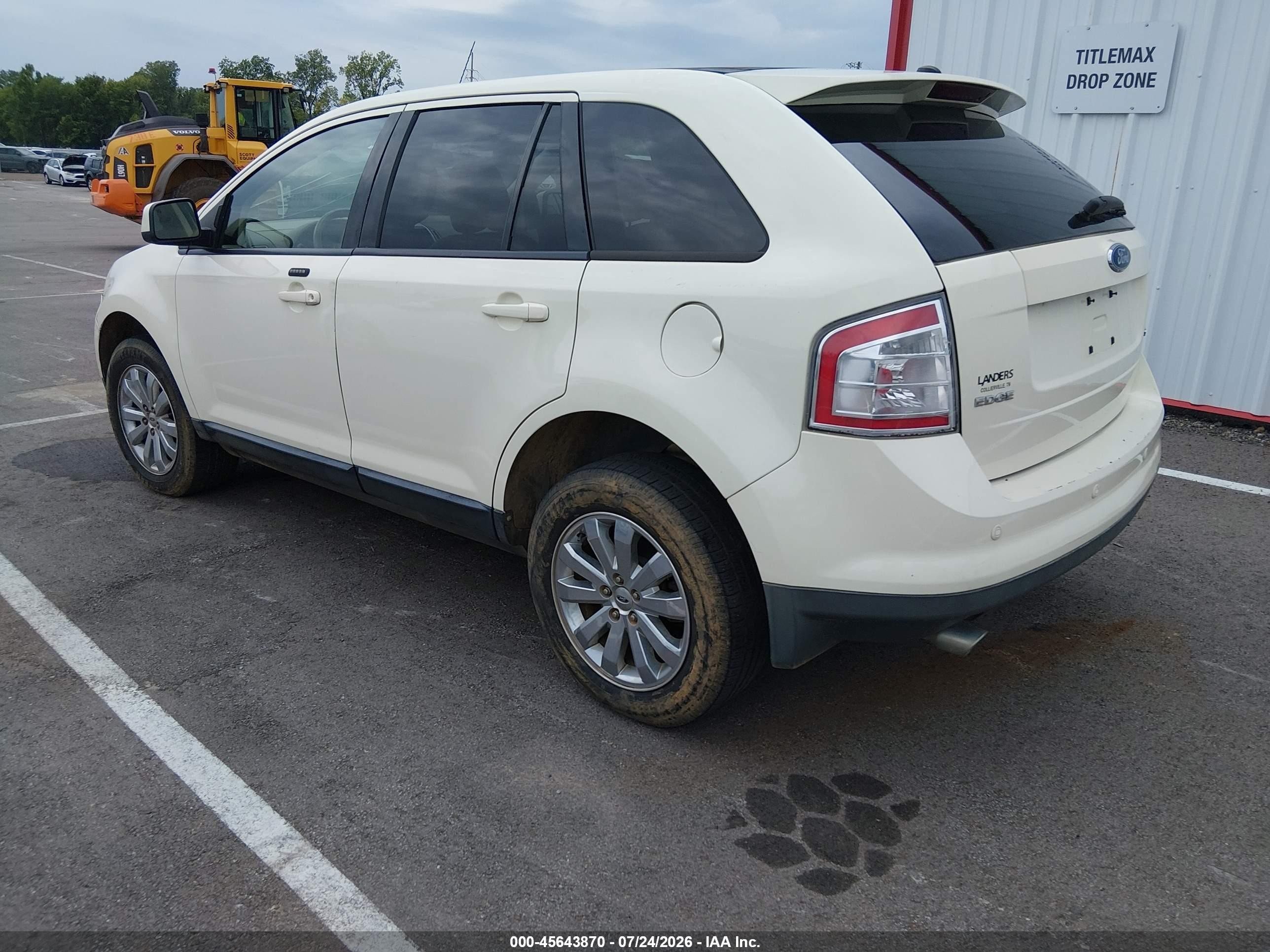 2007 Ford Edge Sel Plus White vin: 2FMDK39CX7BB58893