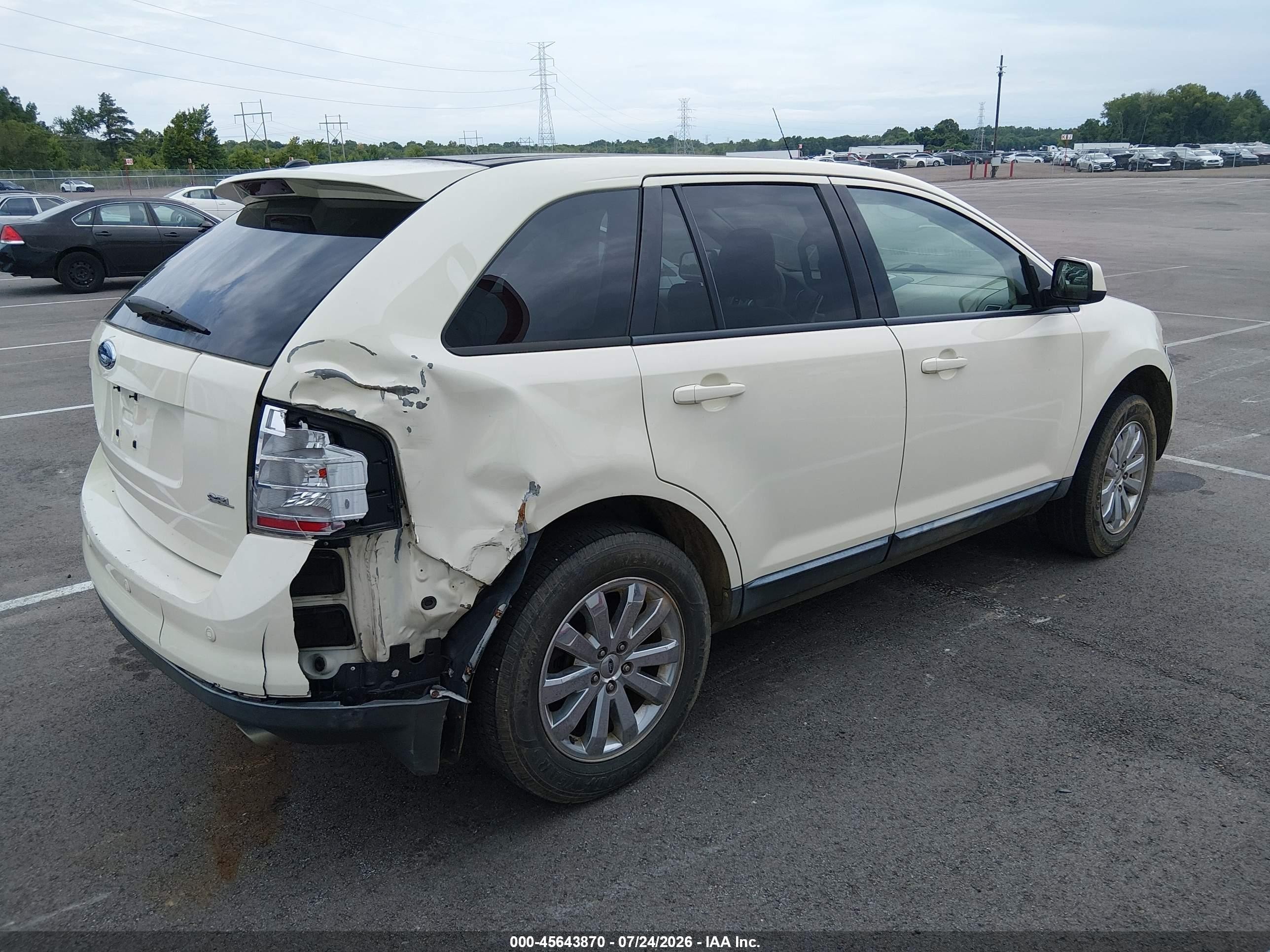 2007 Ford Edge Sel Plus White vin: 2FMDK39CX7BB58893