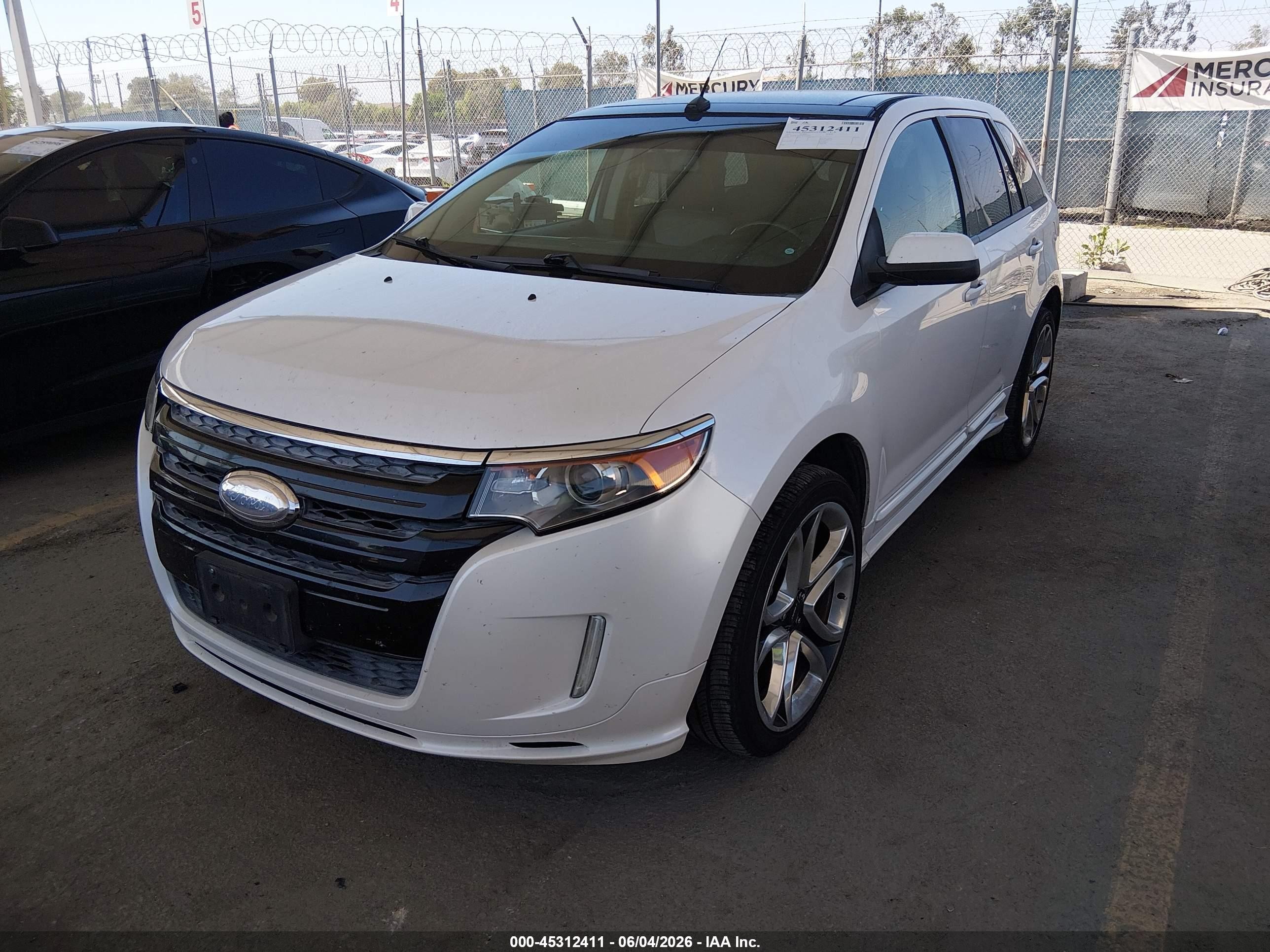 2013 Ford Edge Sport White vin: 2FMDK3AK0DBA32038