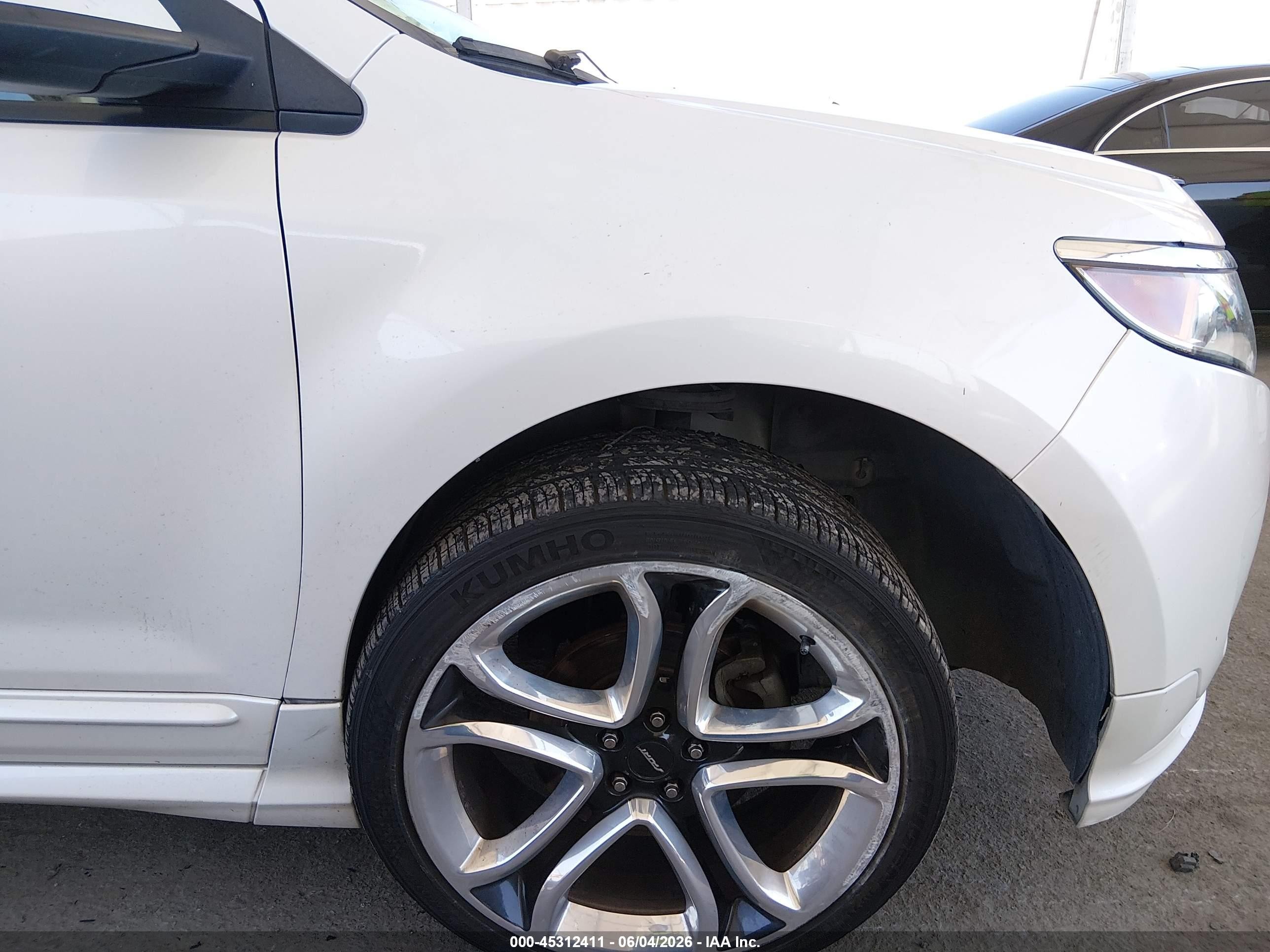 2013 Ford Edge Sport White vin: 2FMDK3AK0DBA32038