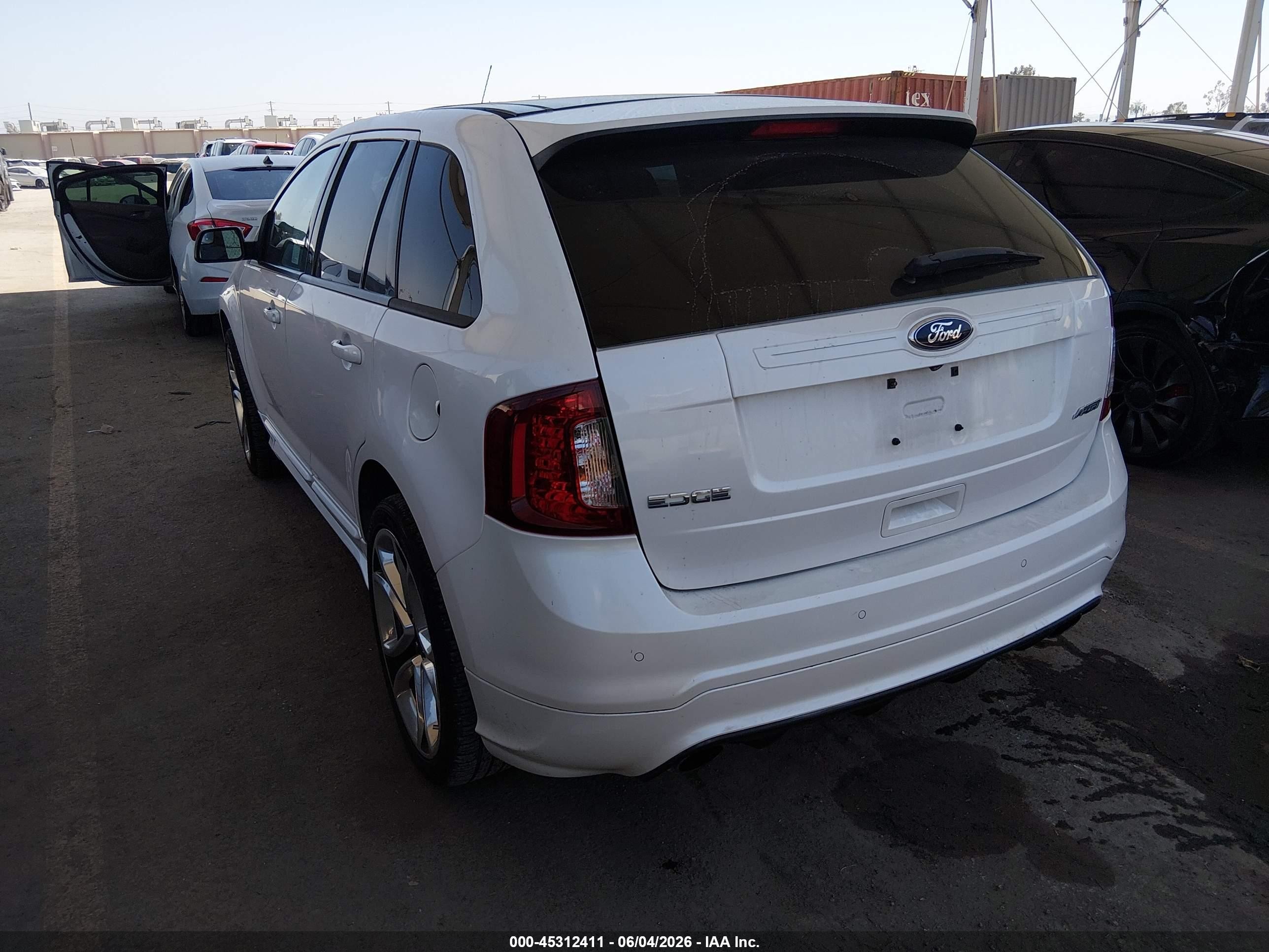 2013 Ford Edge Sport White vin: 2FMDK3AK0DBA32038