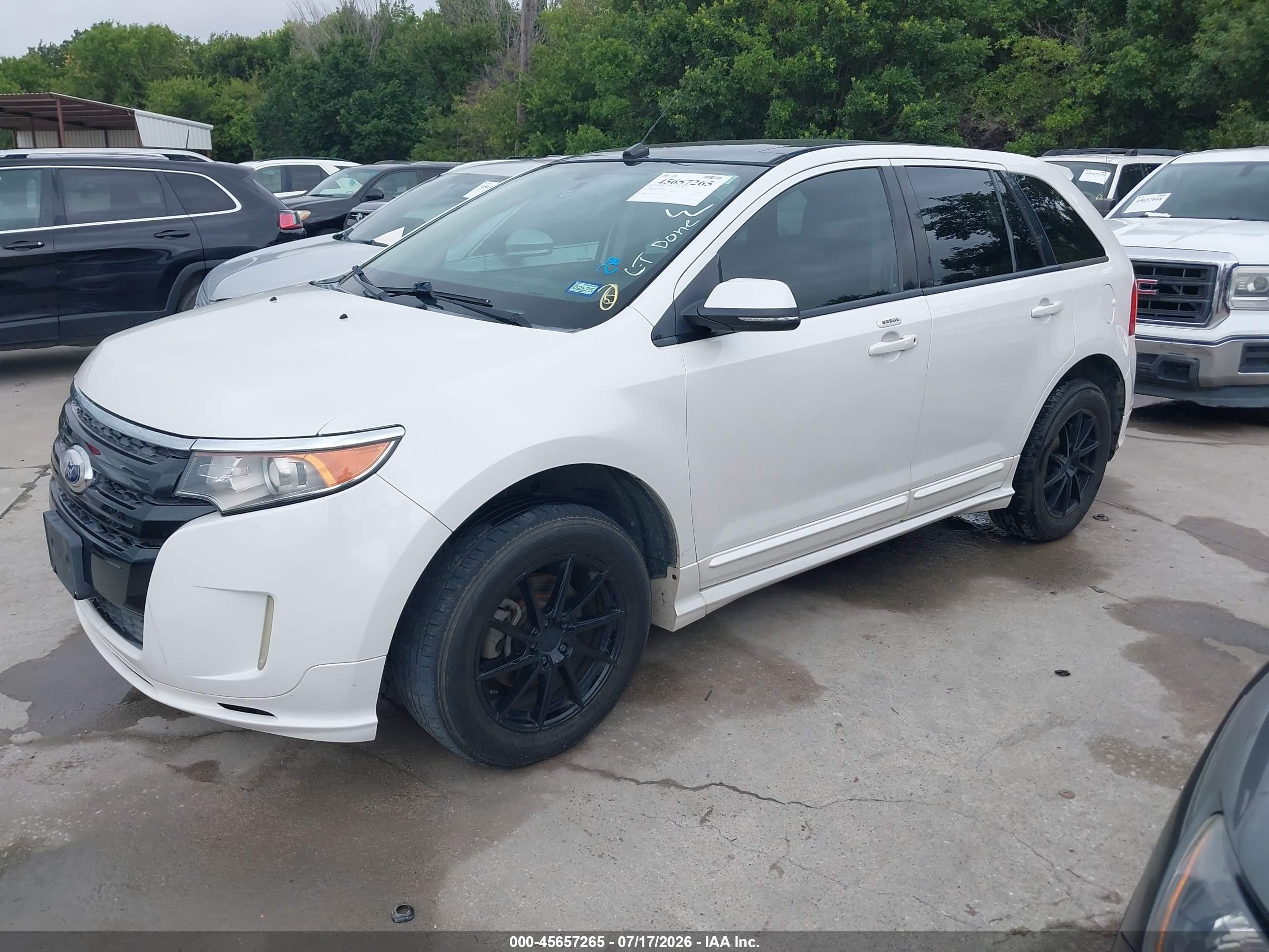 2014 Ford Edge Sport White vin: 2FMDK3AK2EBA74616