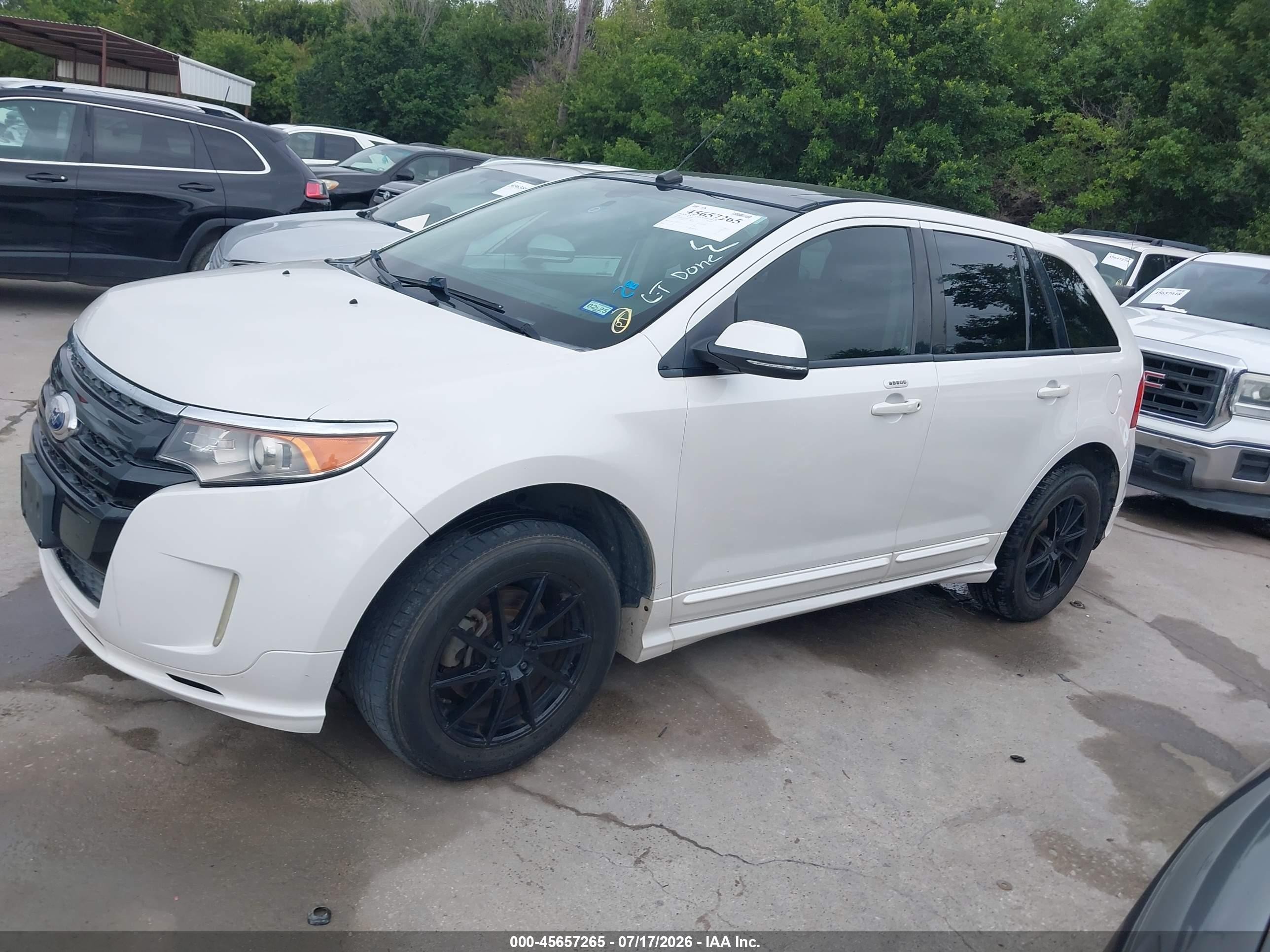 2014 Ford Edge Sport White vin: 2FMDK3AK2EBA74616