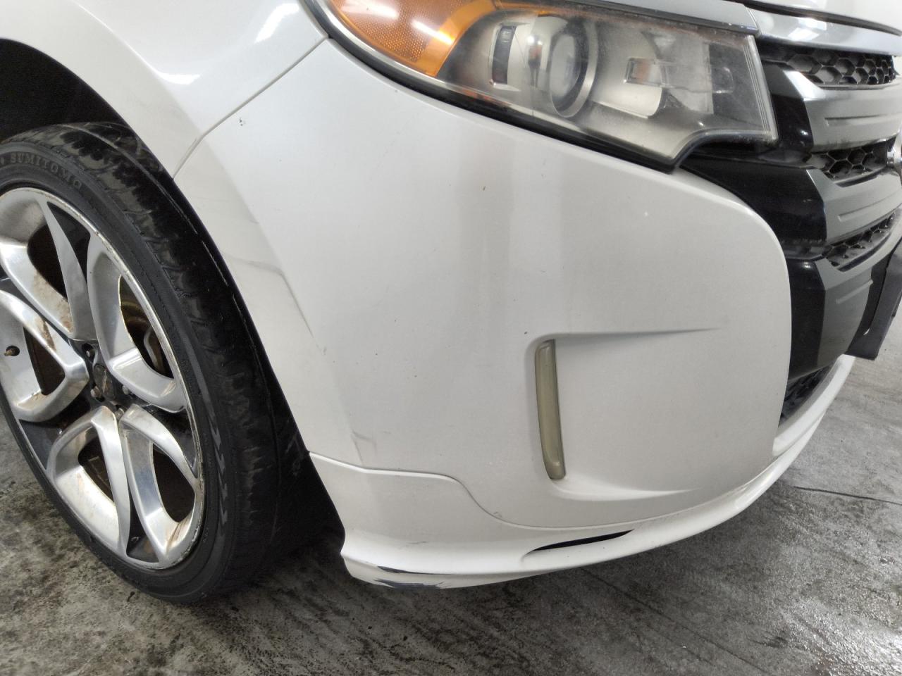 2014 Ford Edge Sport White vin: 2FMDK3AK4EBA68199 Damage: Front Bumper Cover Lower, Curb Rash, 3 To 4 Inches