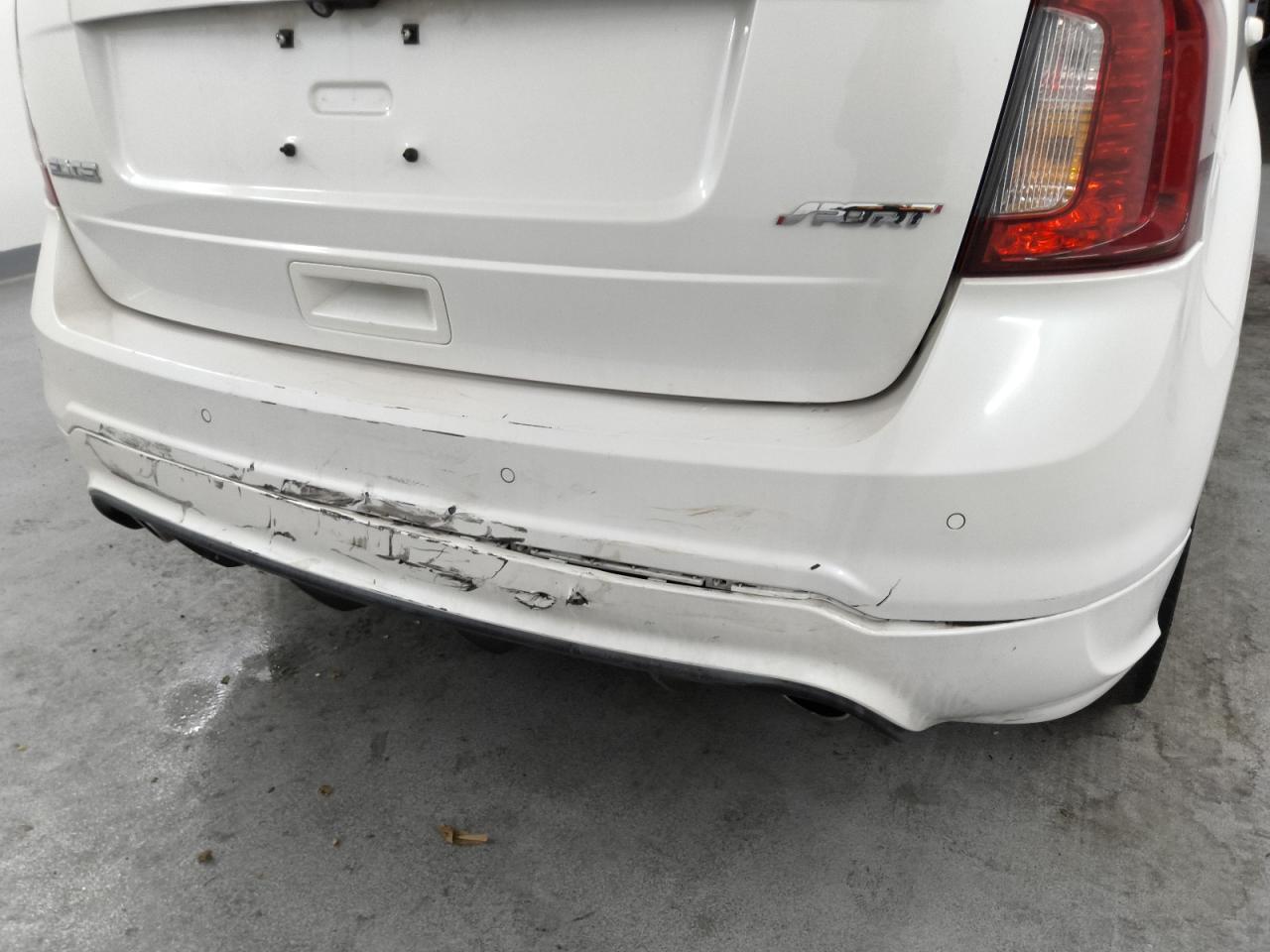 2014 Ford Edge Sport White vin: 2FMDK3AK4EBA68199 Damage: Rear Bumper/Cover, Severe Damage, Replacement Required