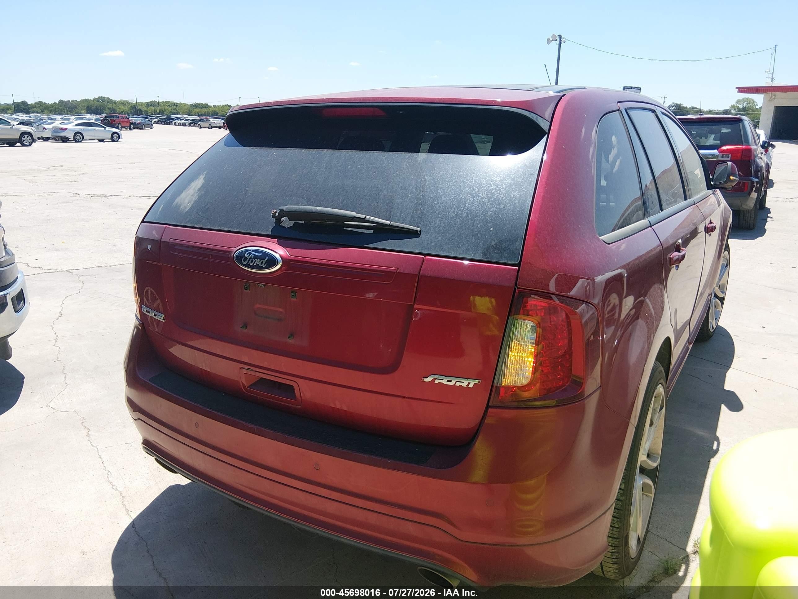 2013 Ford Edge Sport Red vin: 2FMDK3AK6DBC49013