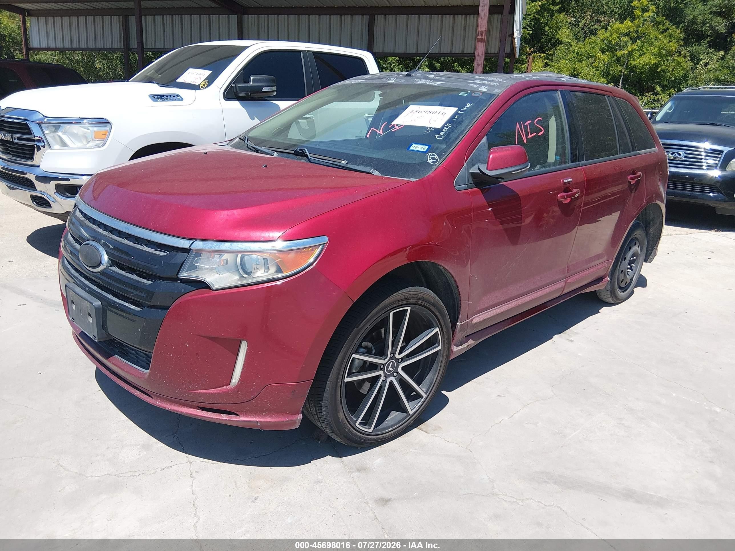 2013 Ford Edge Sport Red vin: 2FMDK3AK6DBC49013