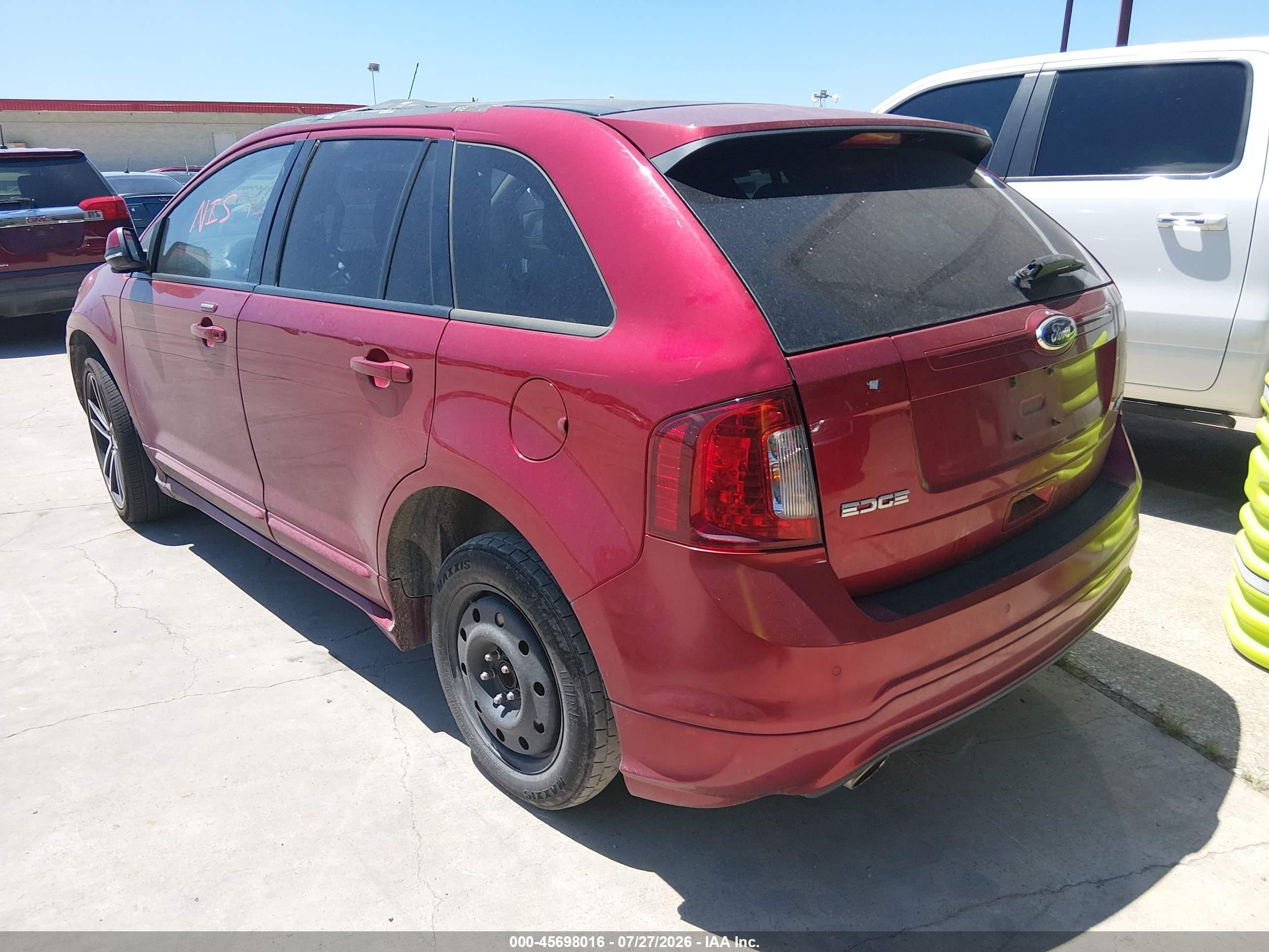 2013 Ford Edge Sport Red vin: 2FMDK3AK6DBC49013