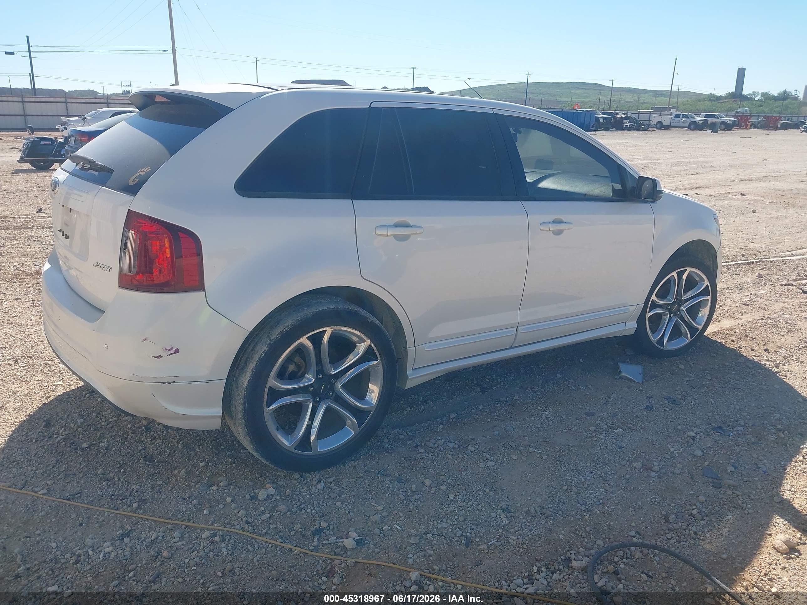 2013 Ford Edge Sport White vin: 2FMDK3AK7DBA73802