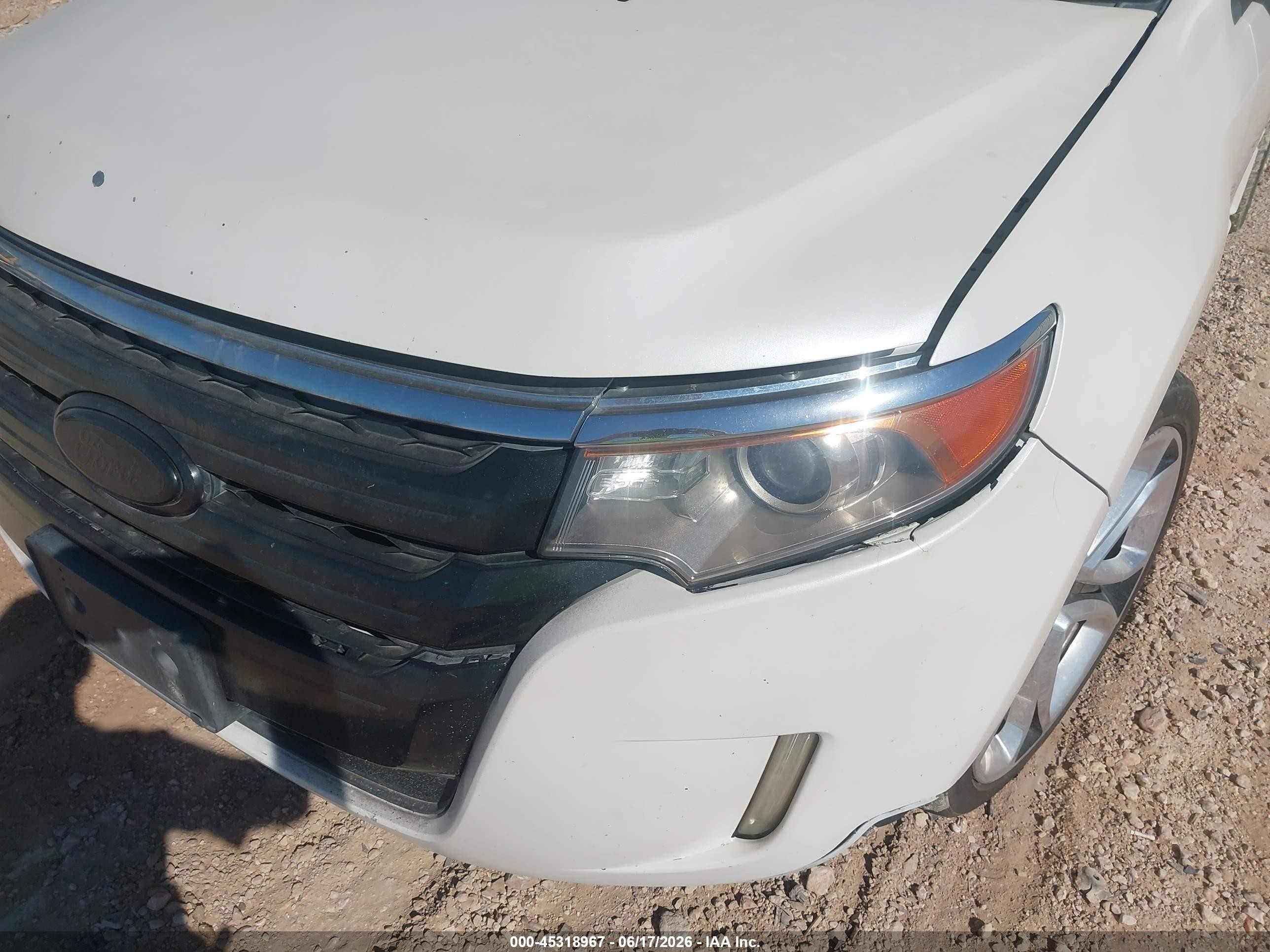 2013 Ford Edge Sport White vin: 2FMDK3AK7DBA73802