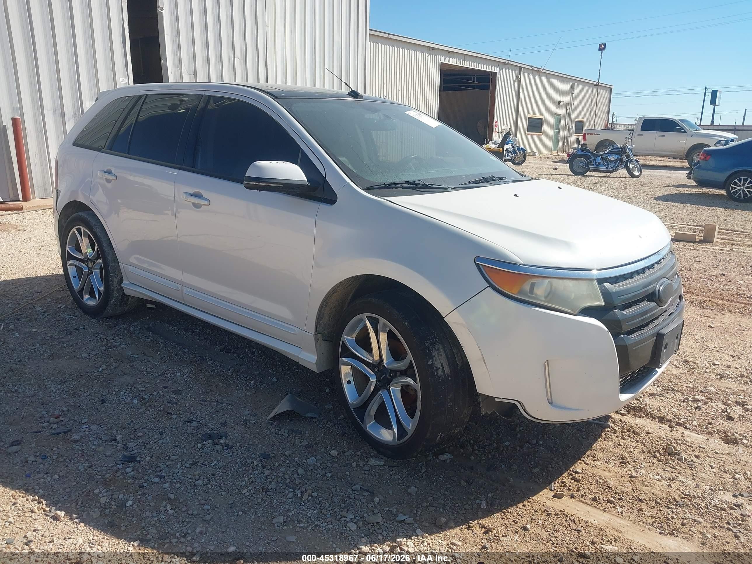 2013 Ford Edge Sport White vin: 2FMDK3AK7DBA73802