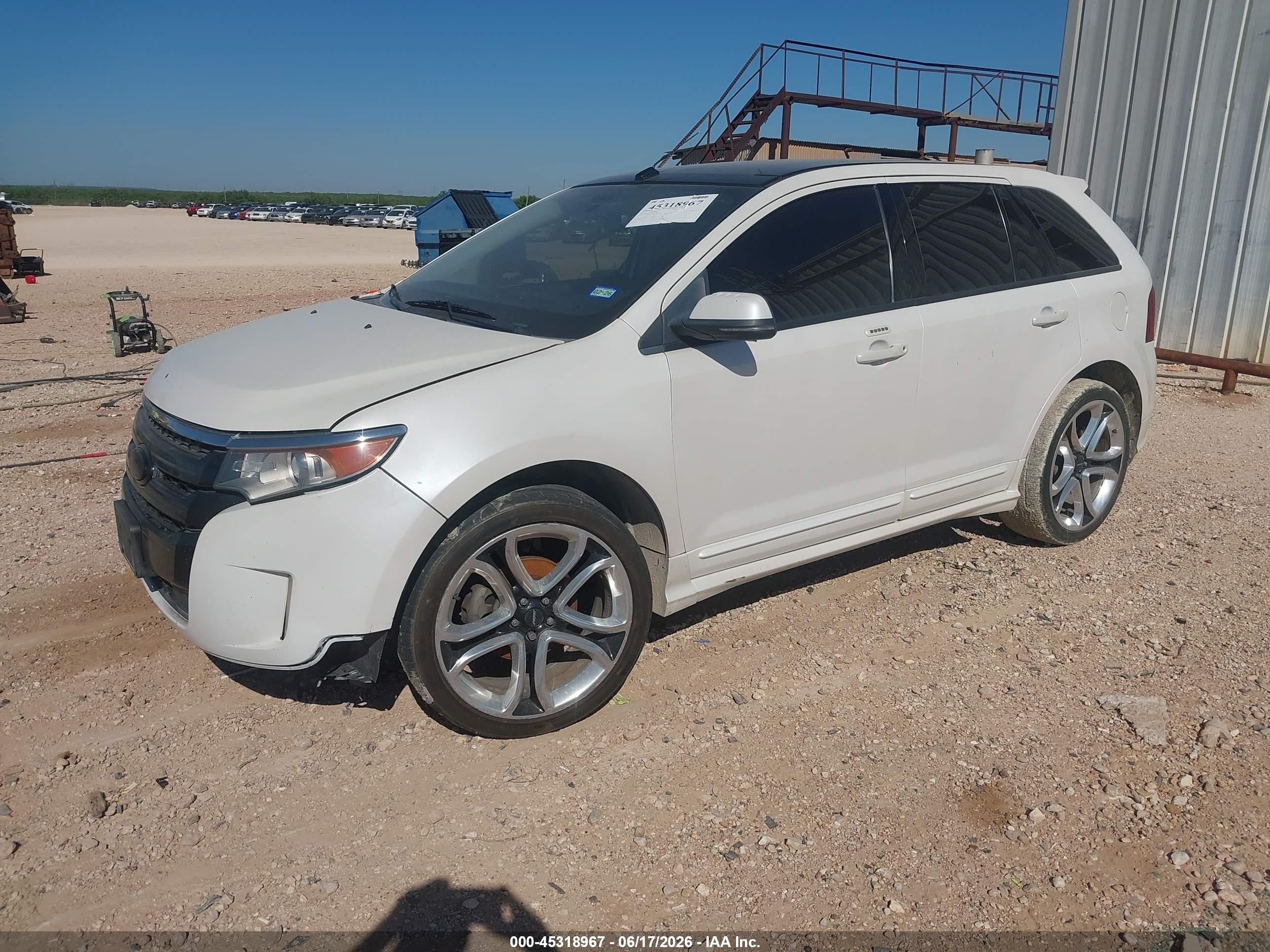 2013 Ford Edge Sport White vin: 2FMDK3AK7DBA73802