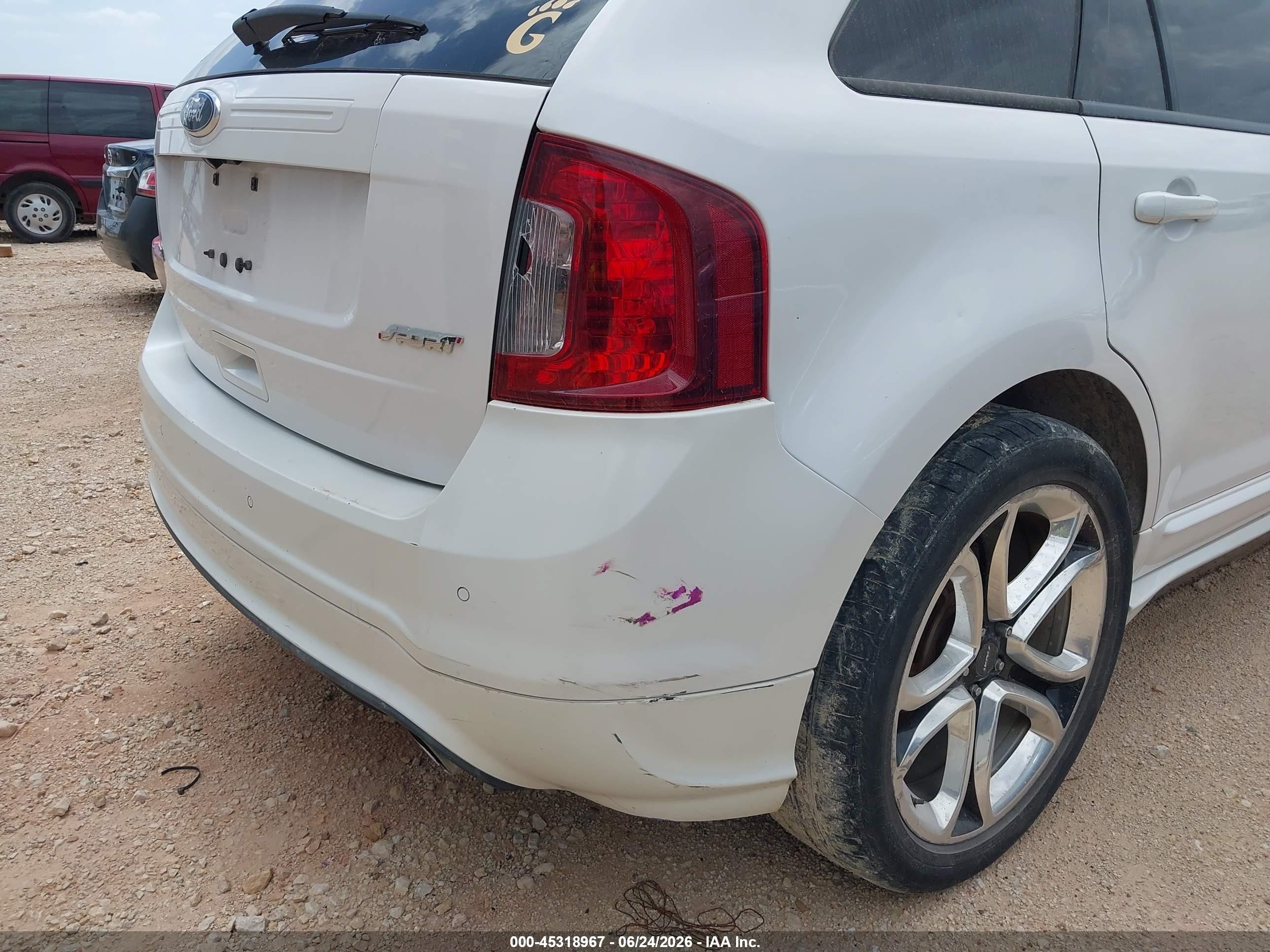 2013 Ford Edge Sport White vin: 2FMDK3AK7DBA73802