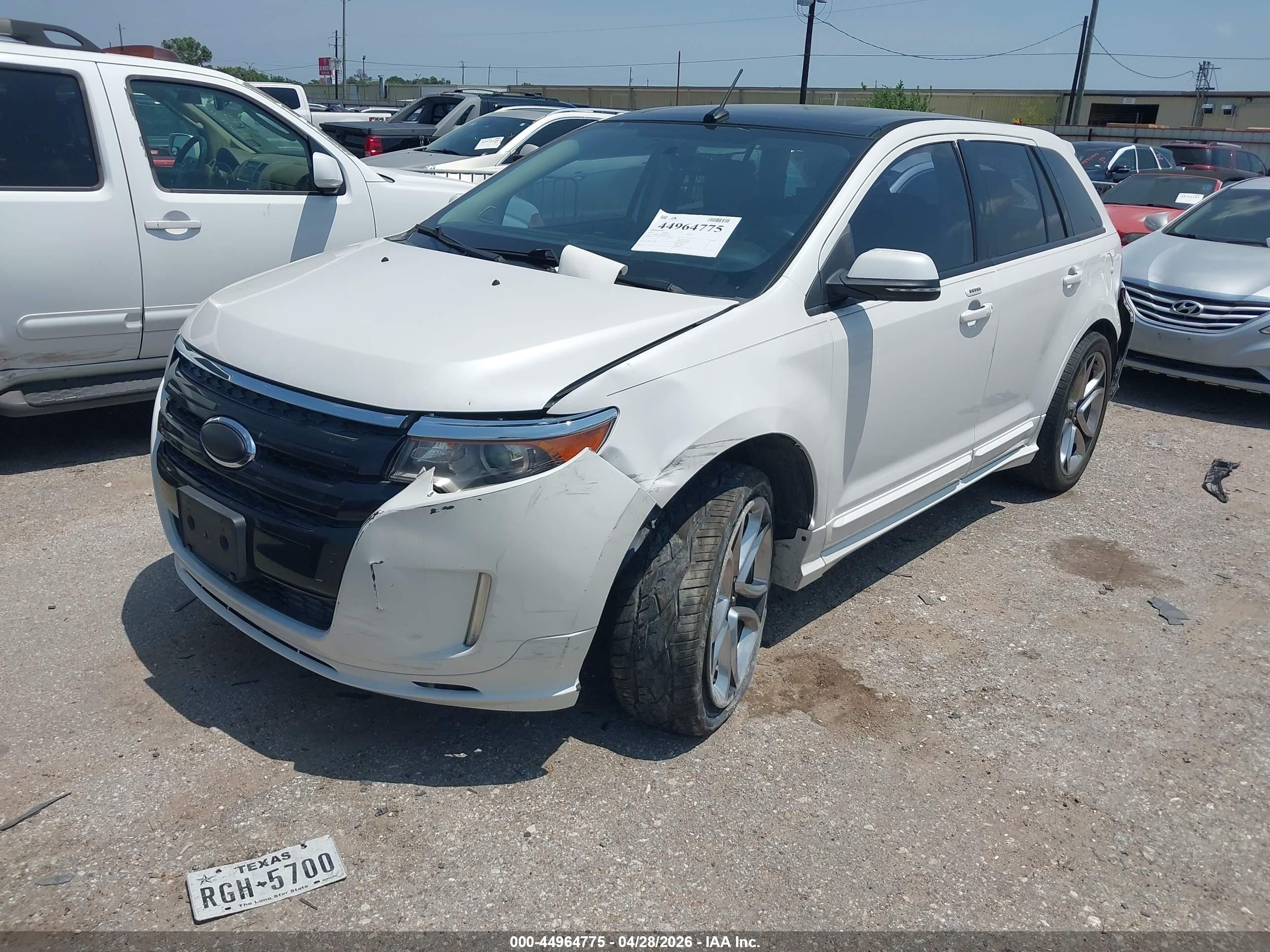 2013 Ford Edge Sport White vin: 2FMDK3AK8DBC97287