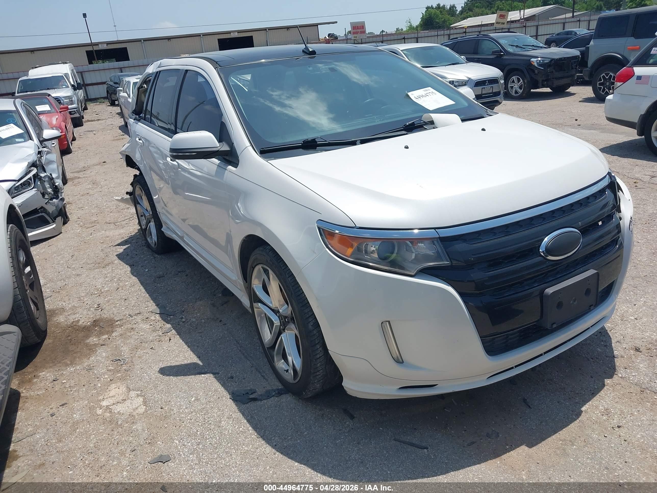 2013 Ford Edge Sport White vin: 2FMDK3AK8DBC97287