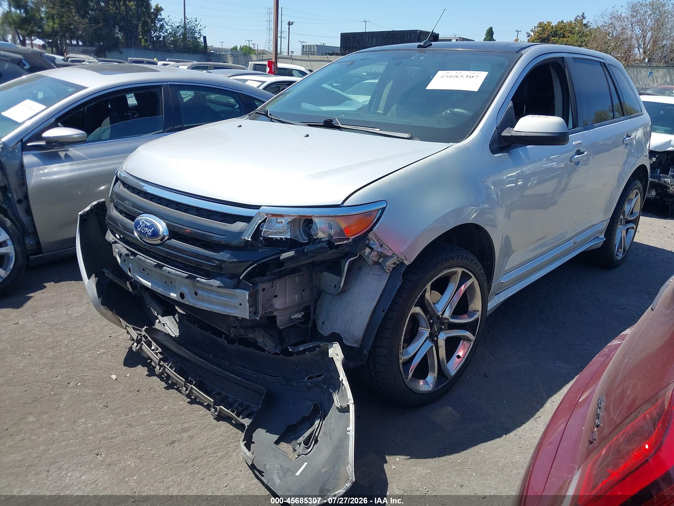 2014 Ford Edge Sport Серый vin: 2FMDK3AK9EBA33979