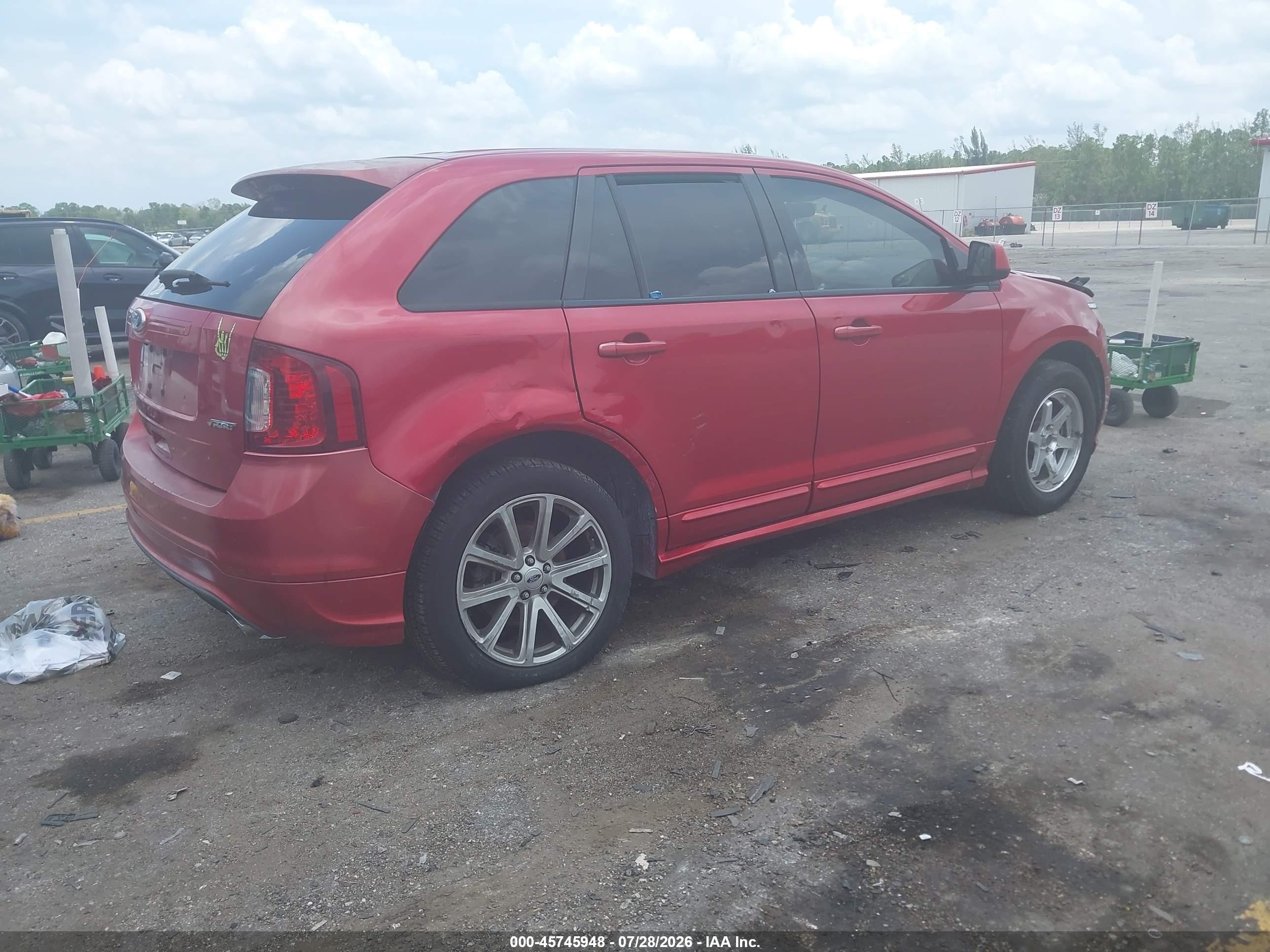 2011 Ford Edge Sport Red vin: 2FMDK3AKXBBA80000