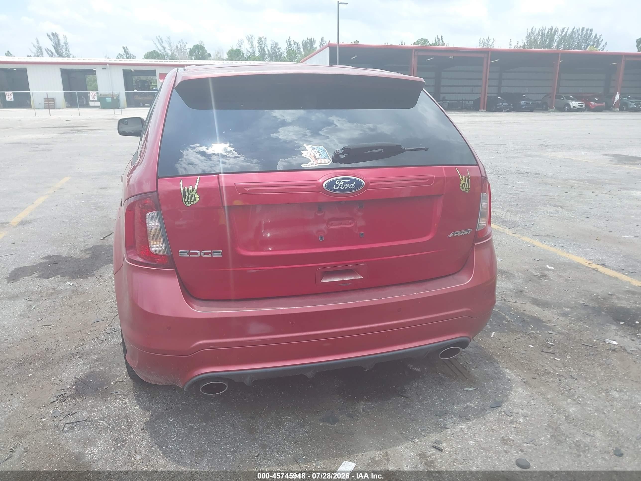 2011 Ford Edge Sport Red vin: 2FMDK3AKXBBA80000
