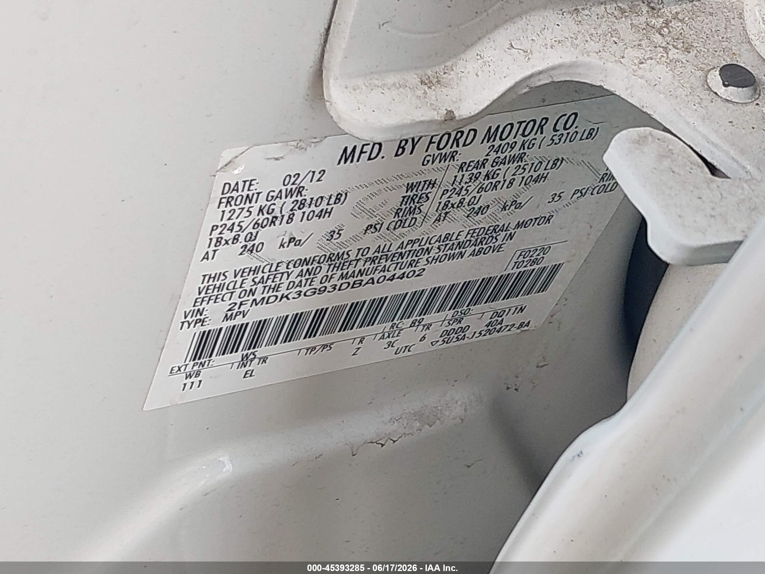 2013 Ford Edge Se White vin: 2FMDK3G93DBA04402
