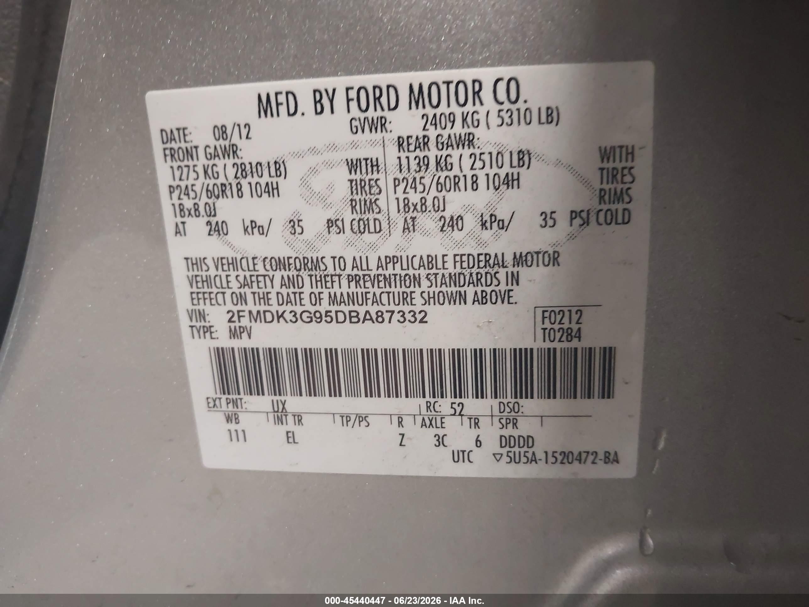 2013 Ford Edge Se Серебряный vin: 2FMDK3G95DBA87332