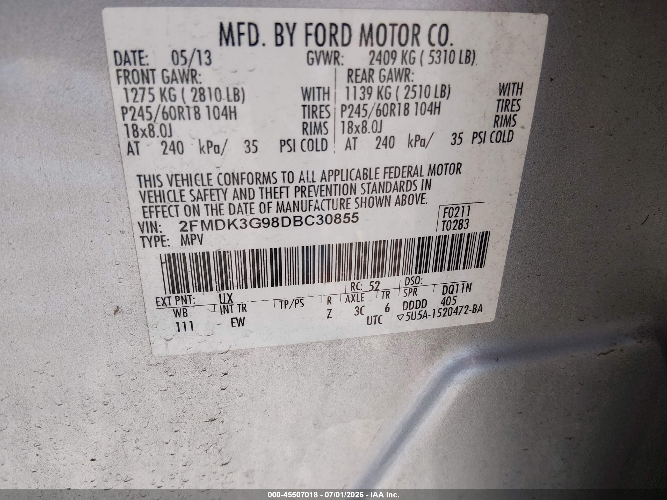 2013 Ford Edge Se Silver vin: 2FMDK3G98DBC30855