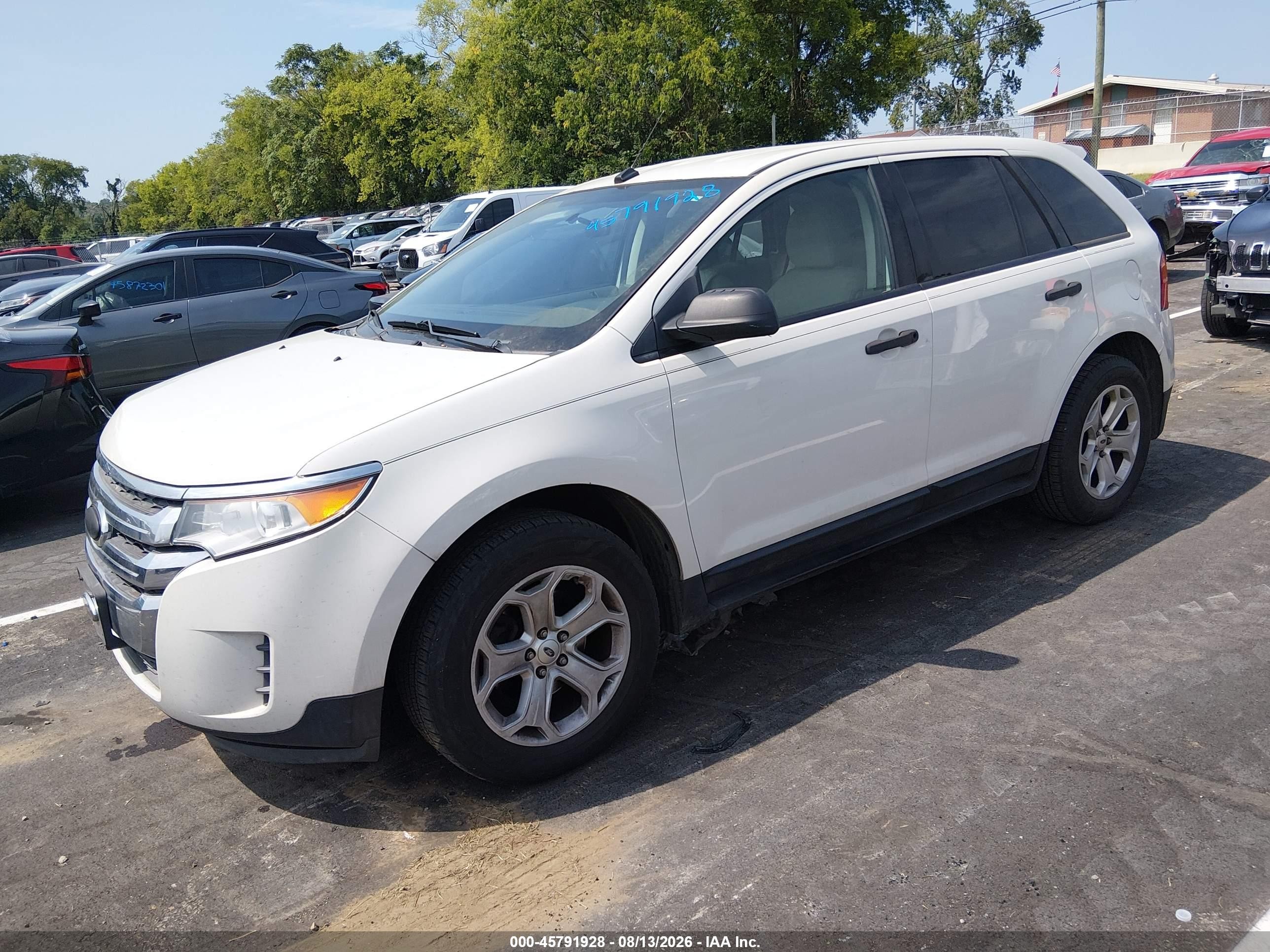 2013 Ford Edge Se White vin: 2FMDK3G98DBC64827