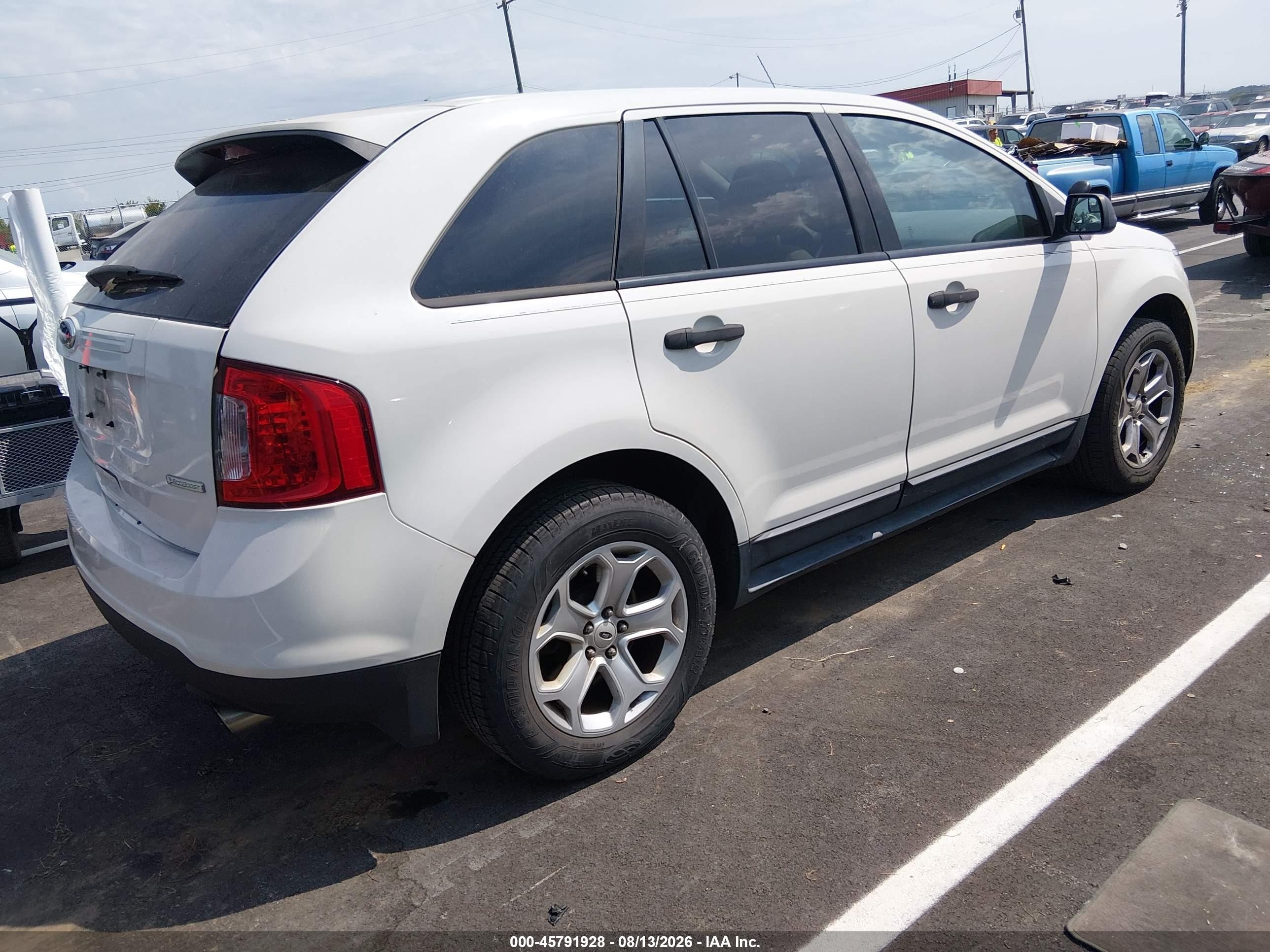2013 Ford Edge Se White vin: 2FMDK3G98DBC64827