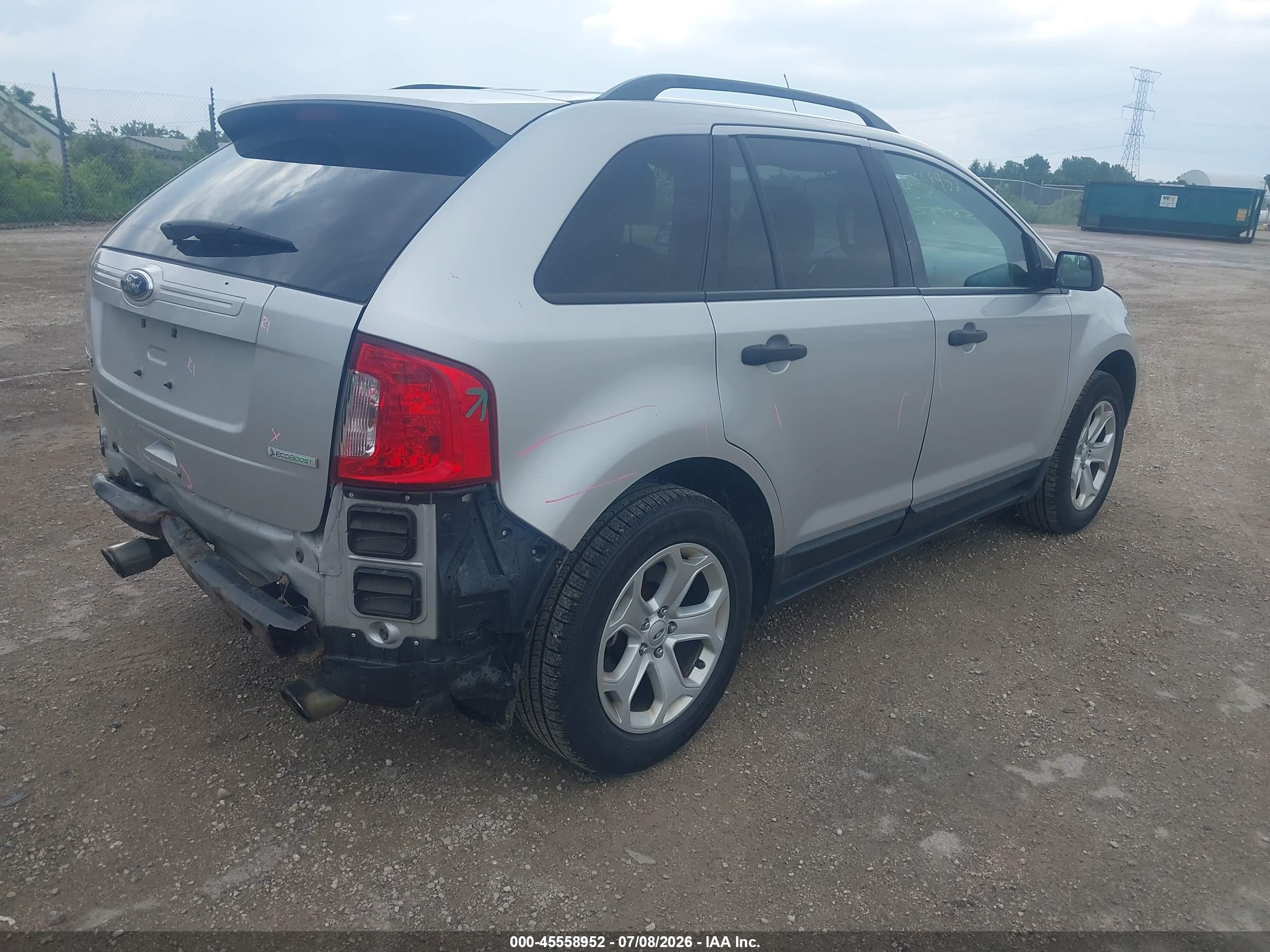 2013 Ford Edge Se Silver vin: 2FMDK3G99DBB52506