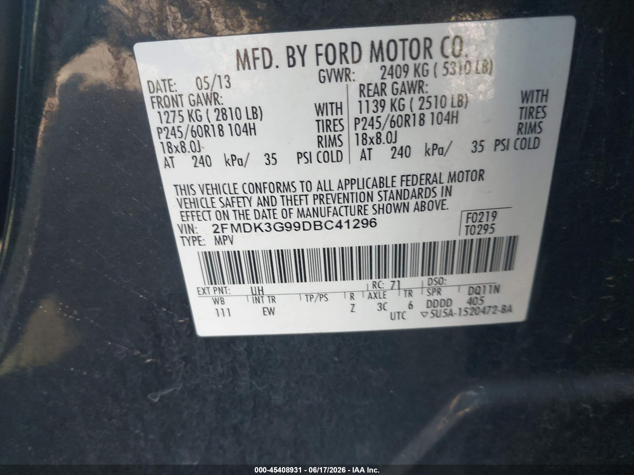 2013 Ford Edge Se Black vin: 2FMDK3G99DBC41296