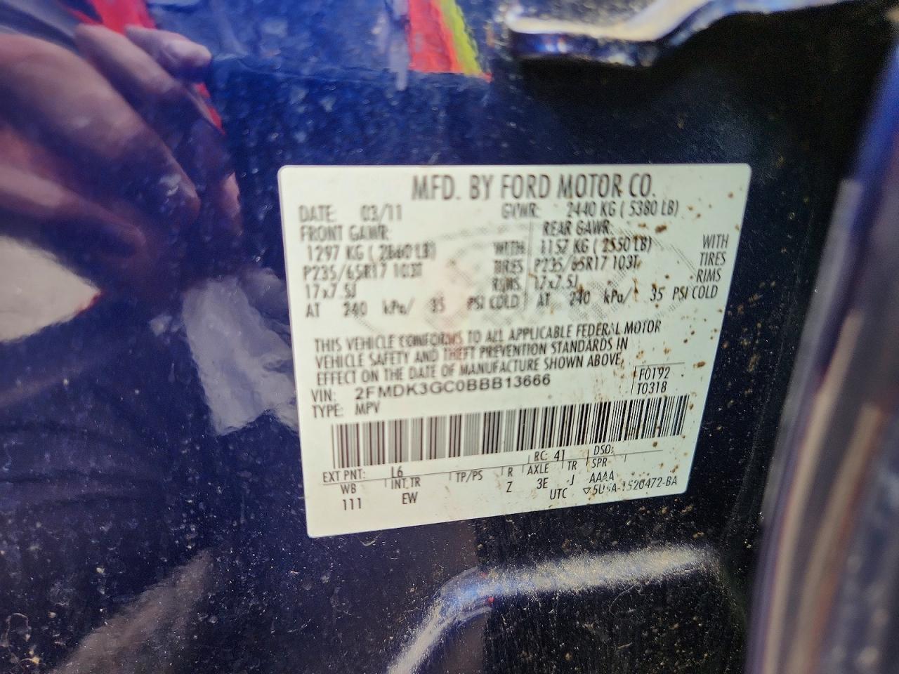 2011 Ford Edge Se Blue vin: 2FMDK3GC0BBB13666