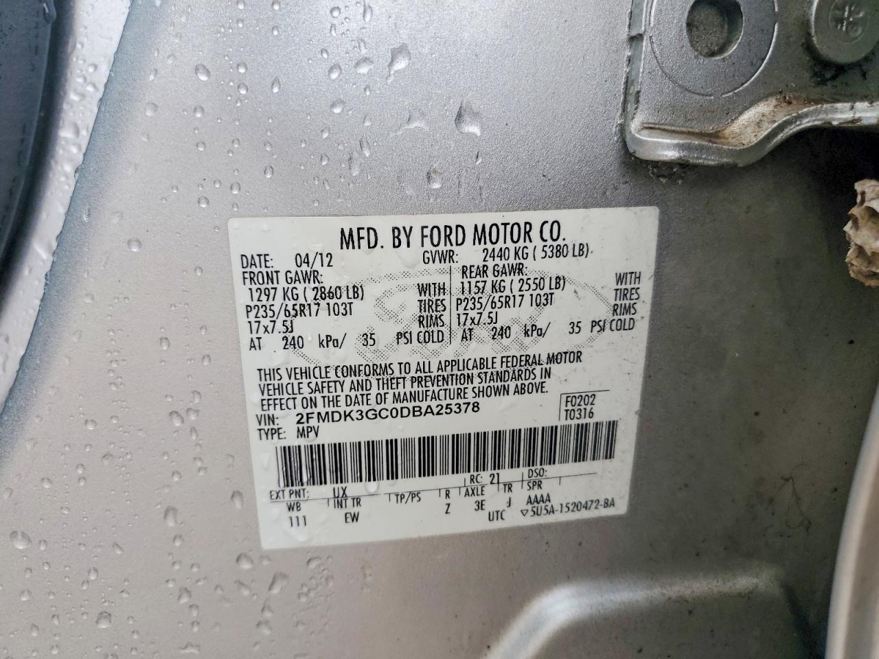 2013 Ford Edge Se Silver vin: 2FMDK3GC0DBA25378