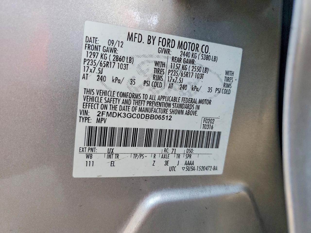 2013 Ford Edge Se Silver vin: 2FMDK3GC0DBB06512
