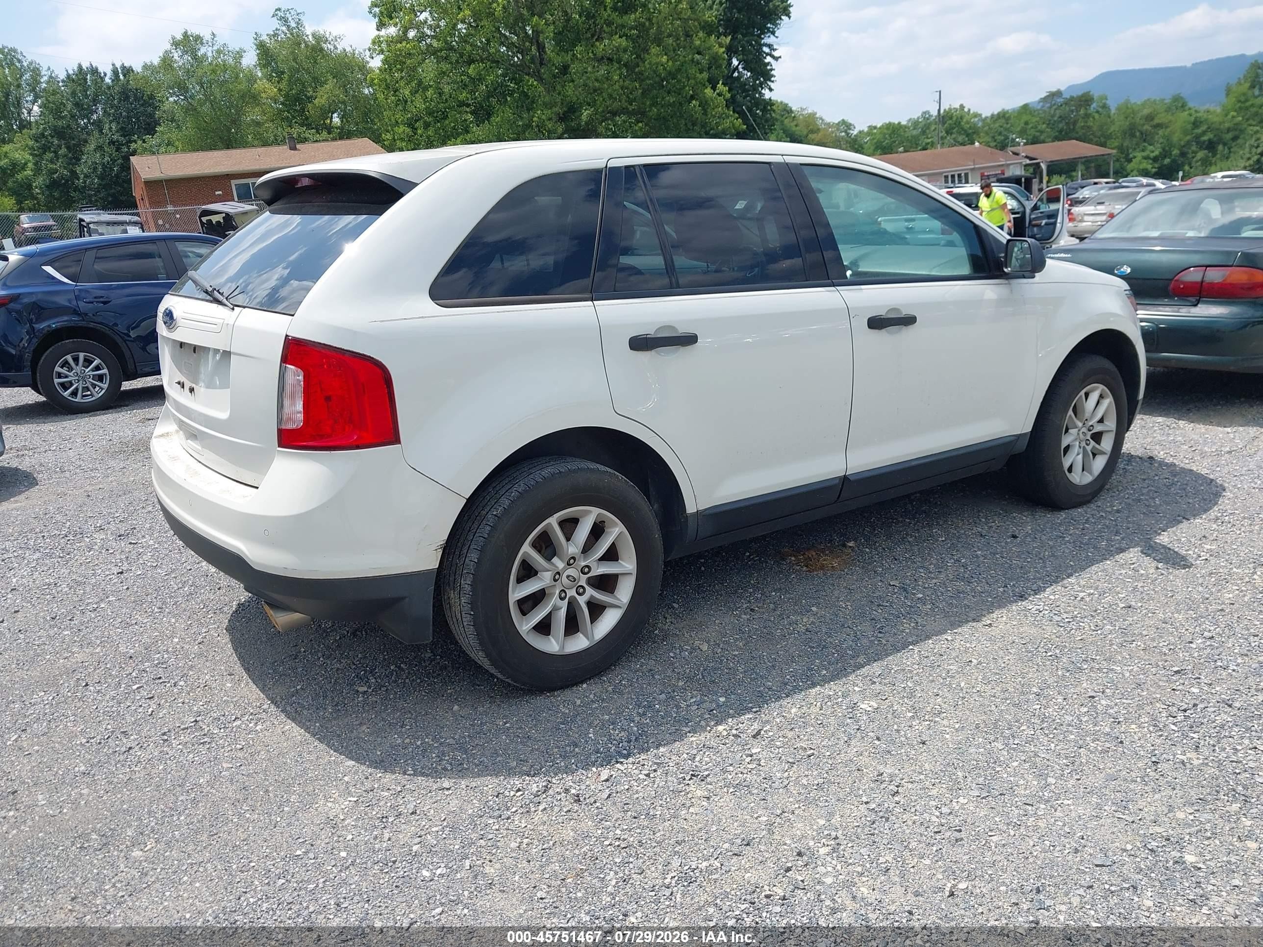 2013 Ford Edge Se White vin: 2FMDK3GC0DBC33518