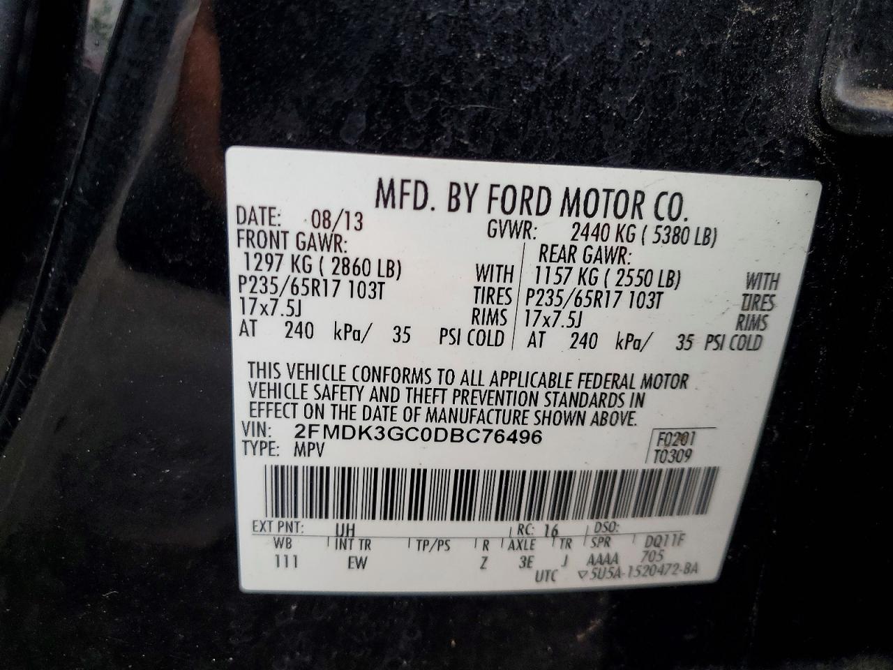 2013 Ford Edge Se Black vin: 2FMDK3GC0DBC76496
