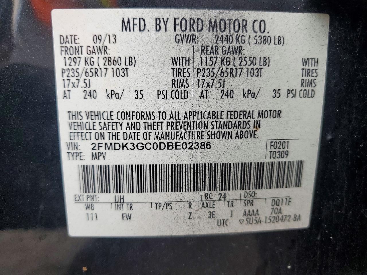 2013 Ford Edge Se Black vin: 2FMDK3GC0DBE02386
