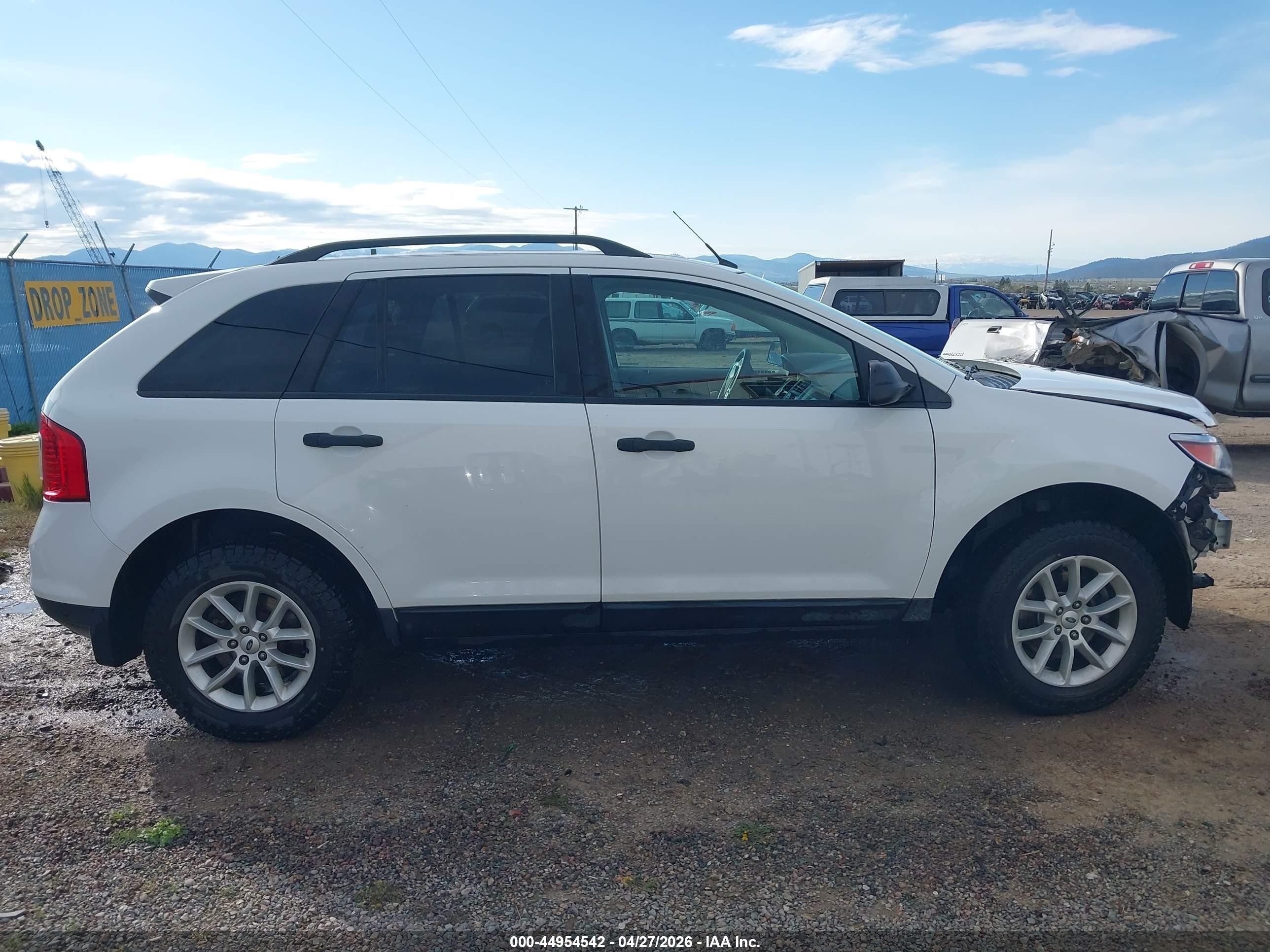 2014 Ford Edge Se White vin: 2FMDK3GC0EBA25415