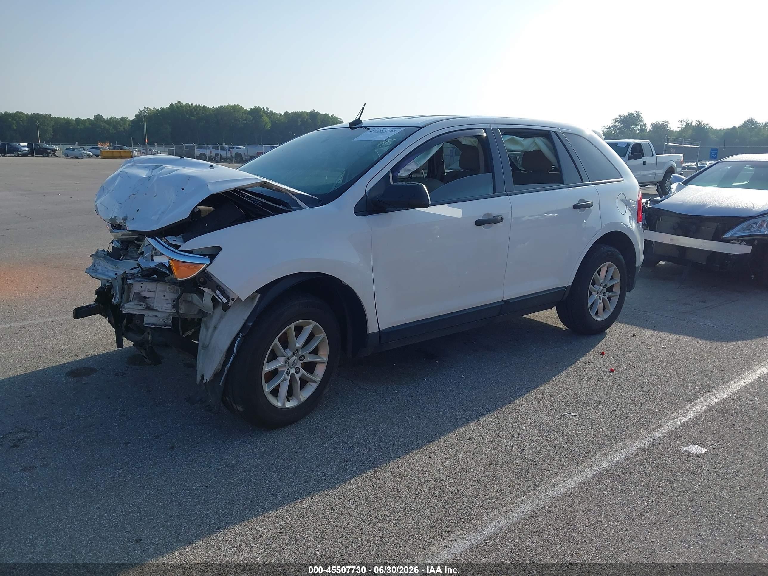 2014 Ford Edge Se White vin: 2FMDK3GC0EBA65820