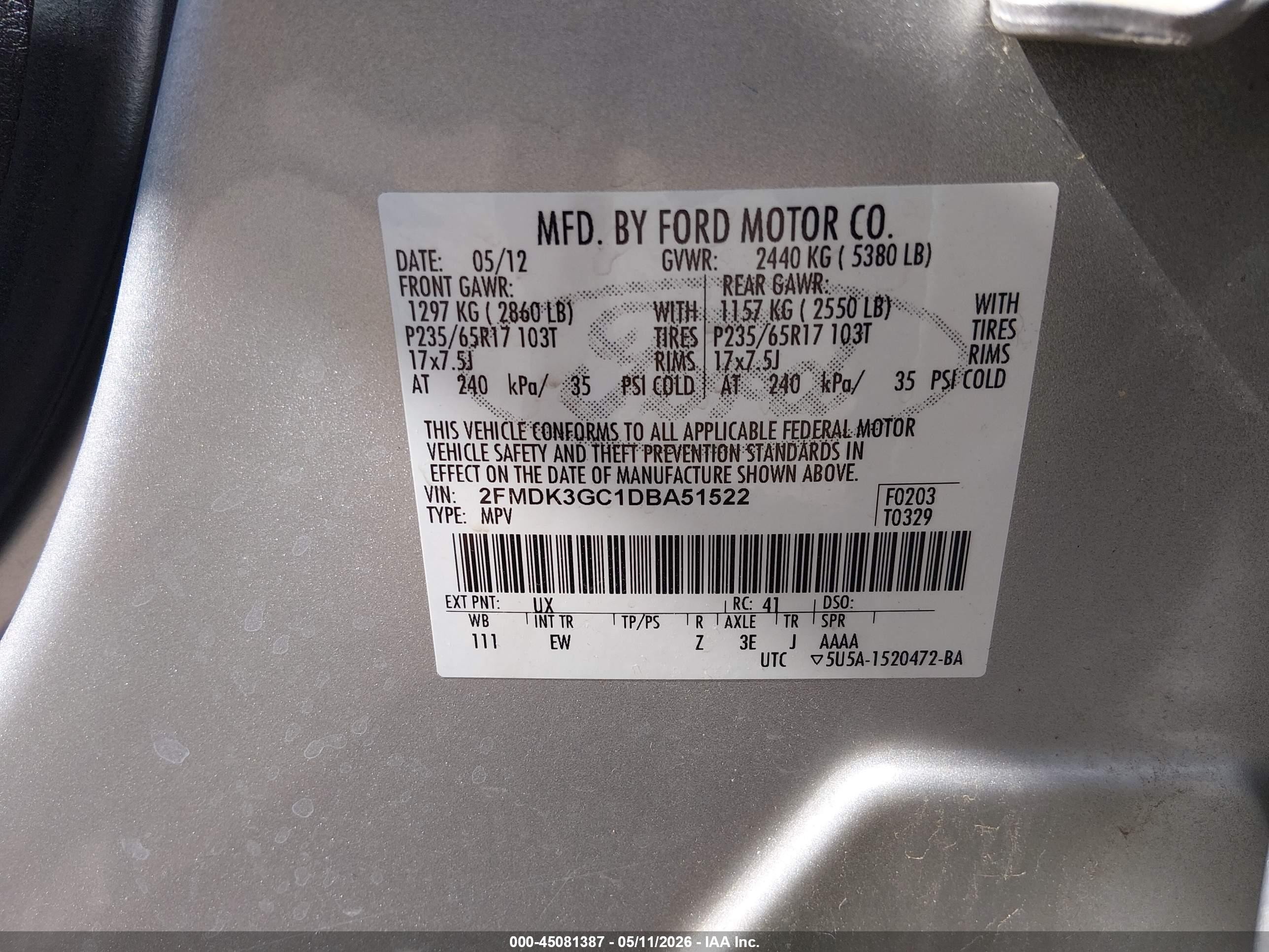 2013 Ford Edge Se Gray vin: 2FMDK3GC1DBA51522