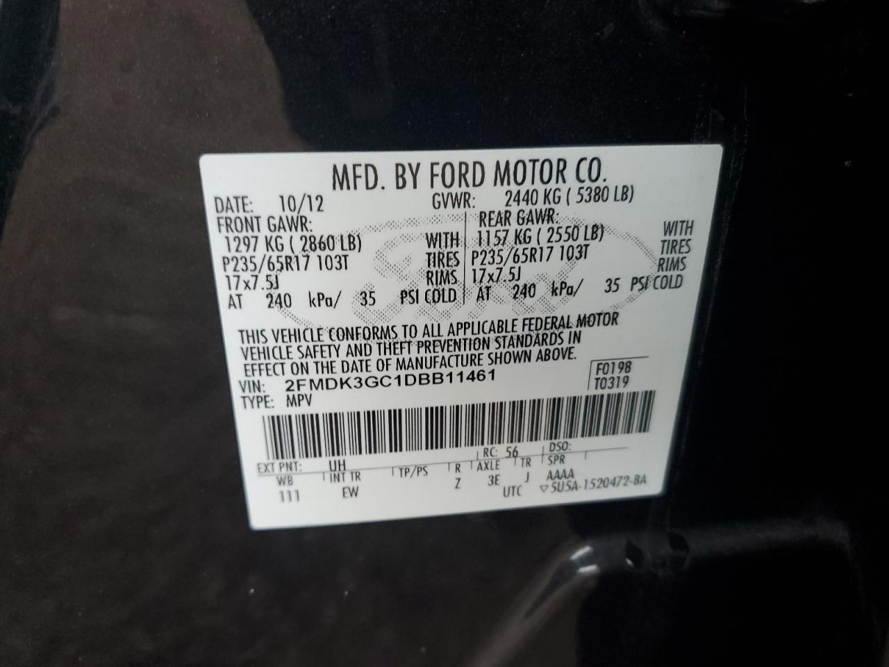 2013 Ford Edge Se Black vin: 2FMDK3GC1DBB11461