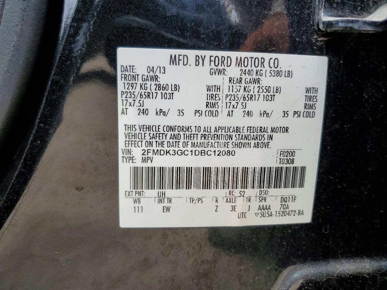 2013 Ford Edge Se Black vin: 2FMDK3GC1DBC12080