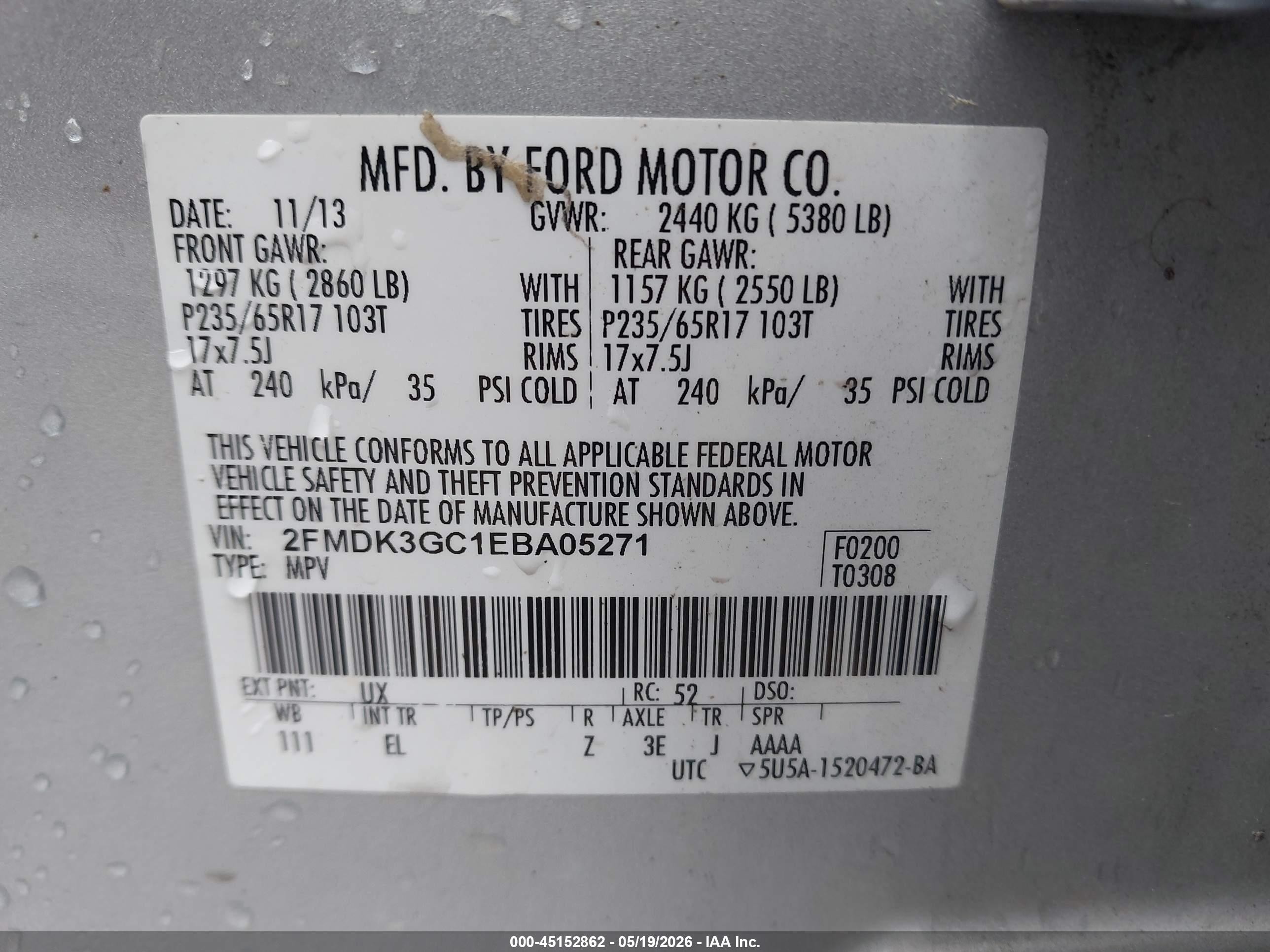 2014 Ford Edge Se Silver vin: 2FMDK3GC1EBA05271