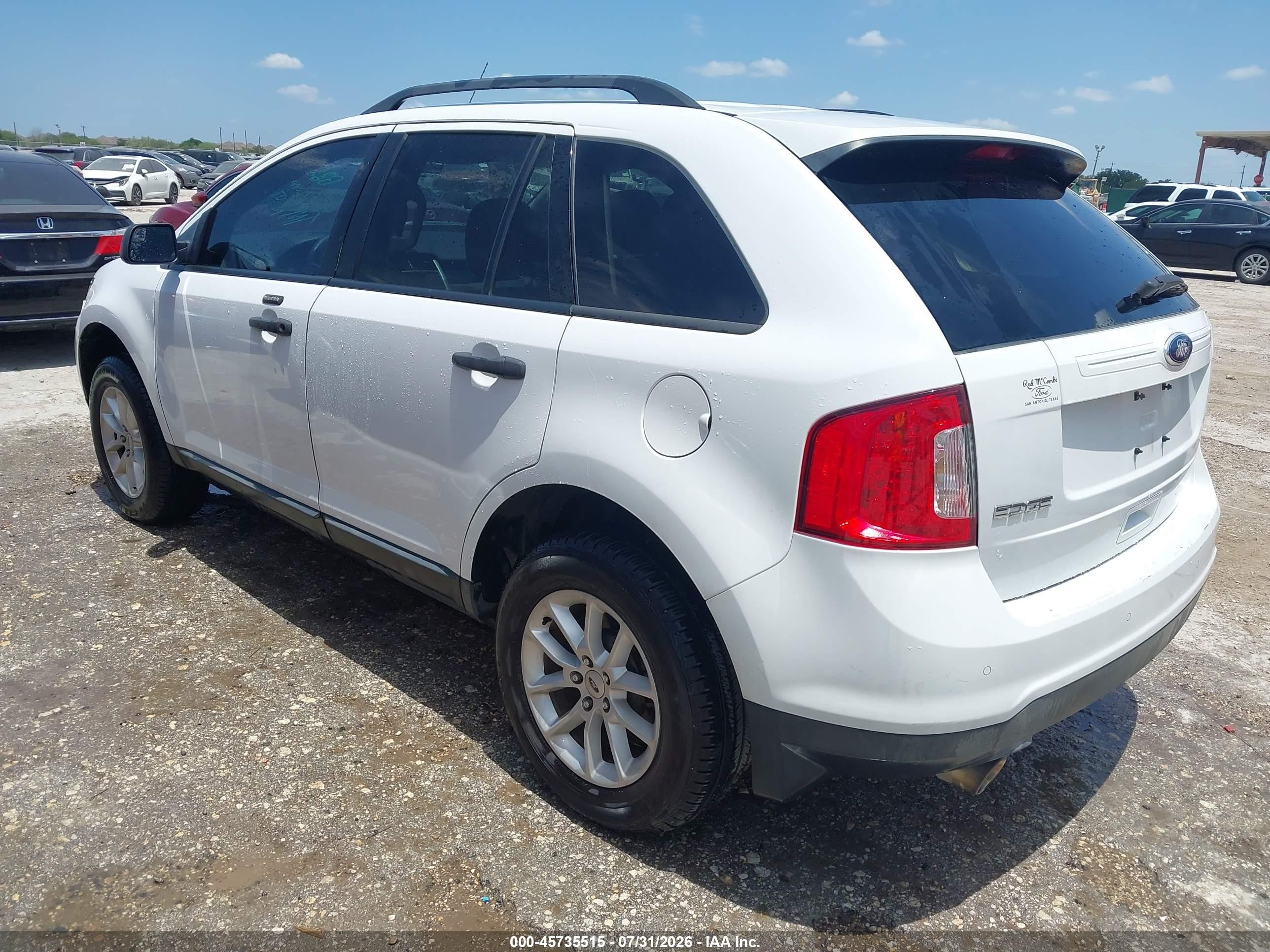 2014 Ford Edge Se White vin: 2FMDK3GC1EBB63786