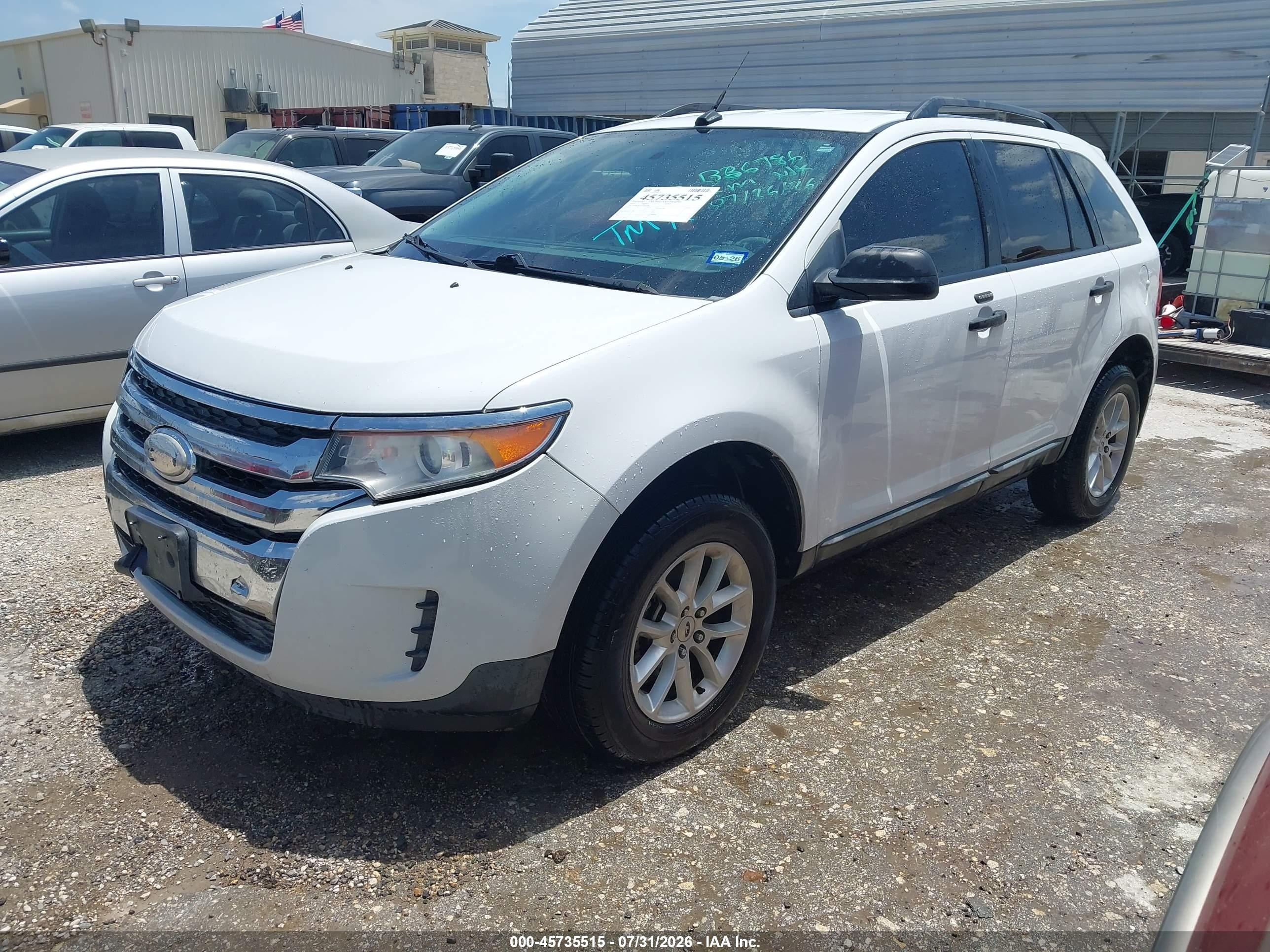 2014 Ford Edge Se White vin: 2FMDK3GC1EBB63786