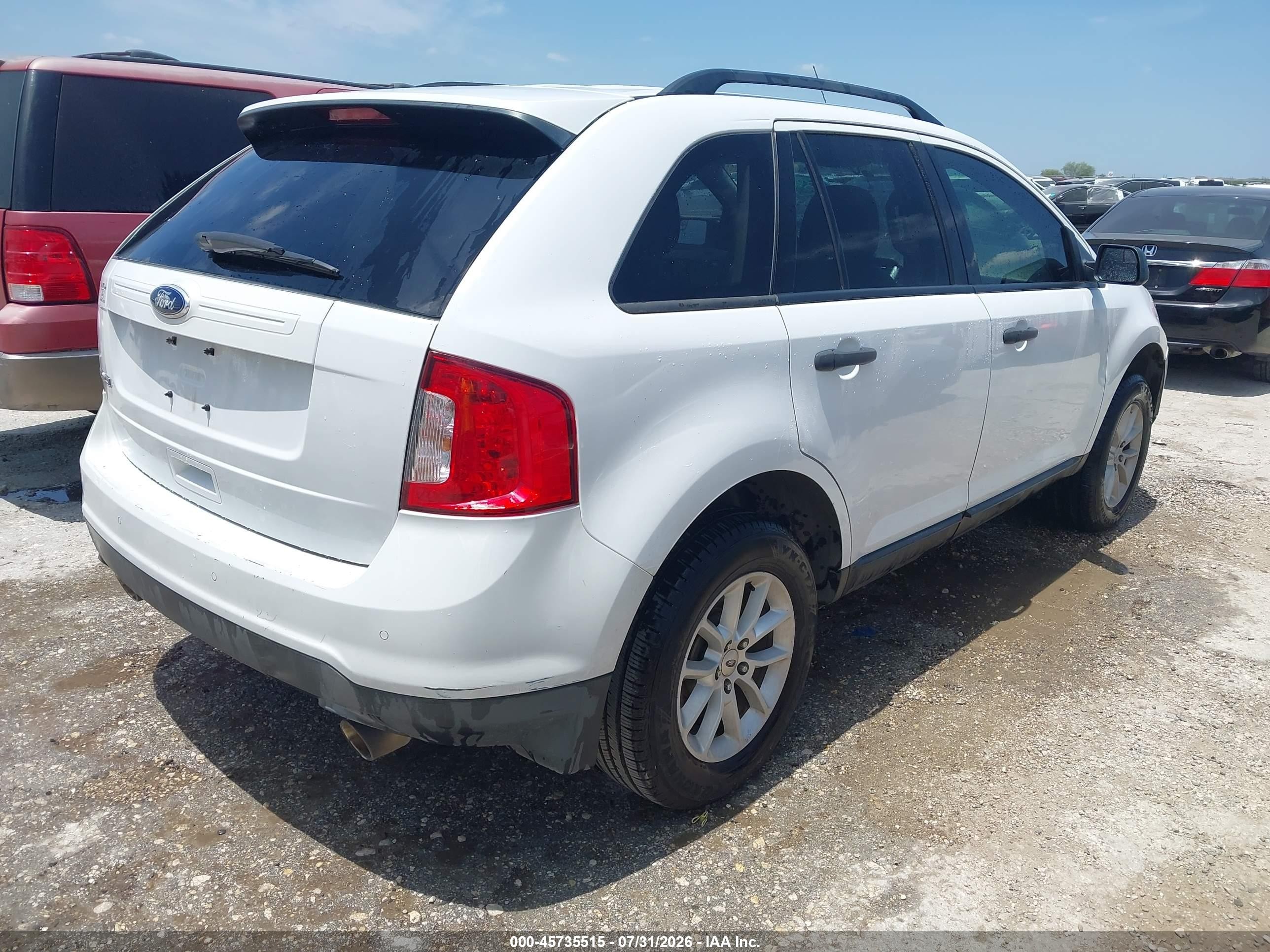 2014 Ford Edge Se White vin: 2FMDK3GC1EBB63786
