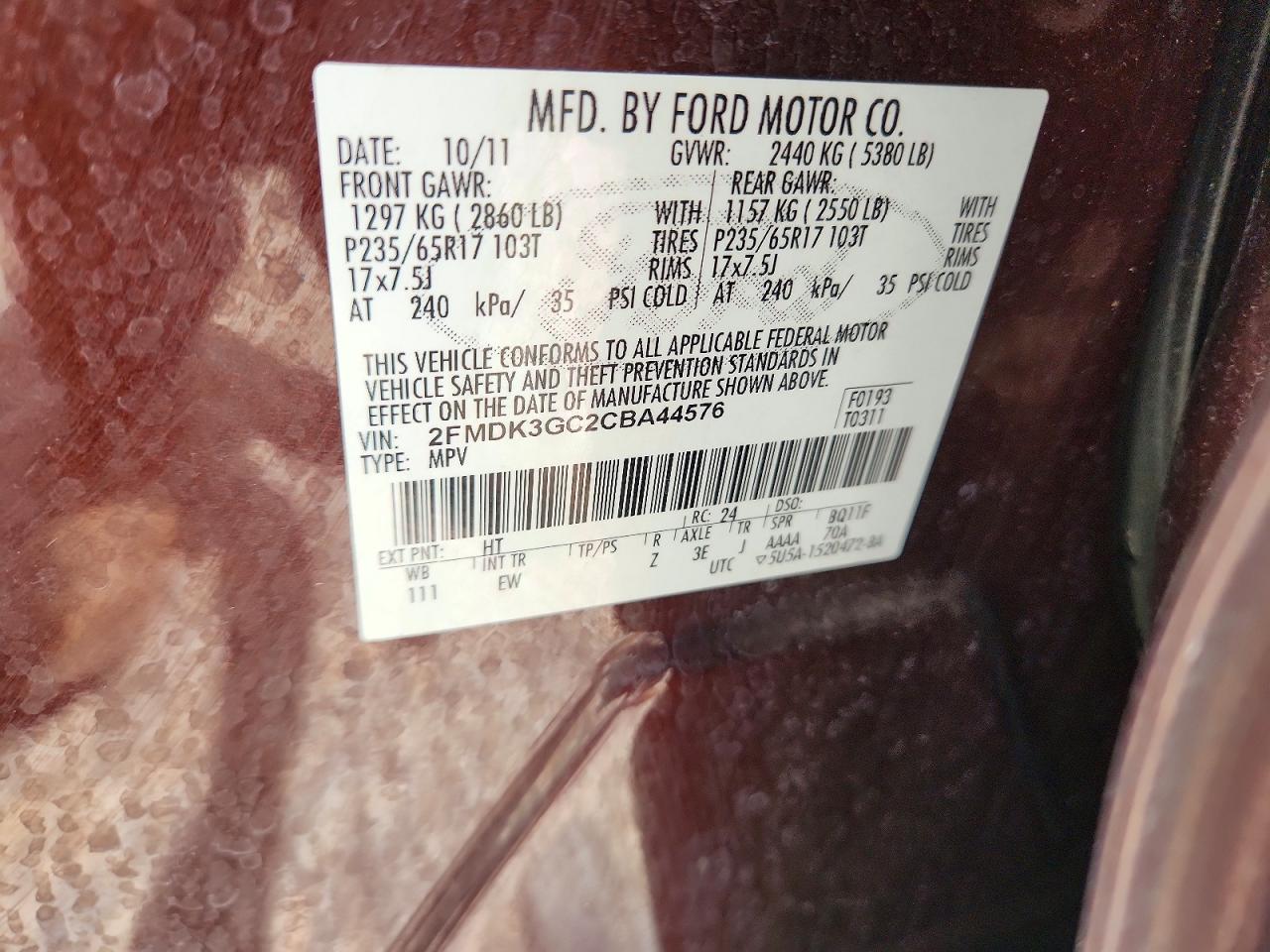 2012 Ford Edge Se Brown vin: 2FMDK3GC2CBA44576