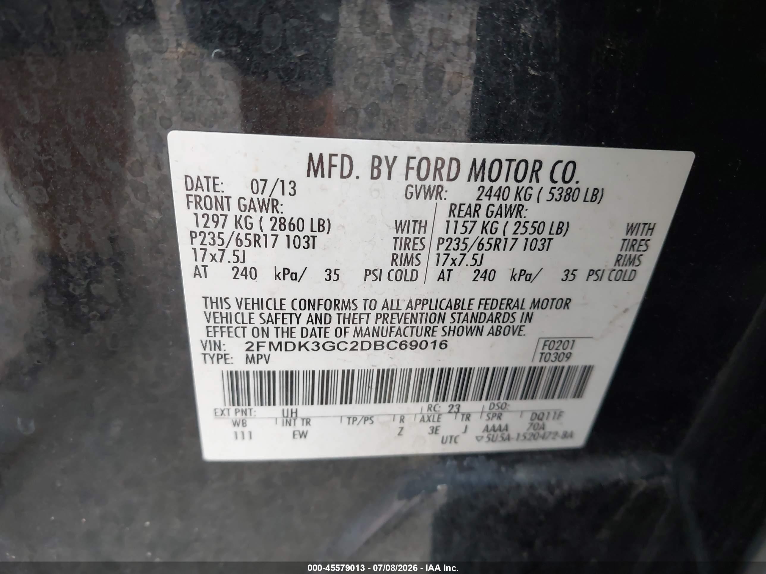 2013 Ford Edge Se Black vin: 2FMDK3GC2DBC69016